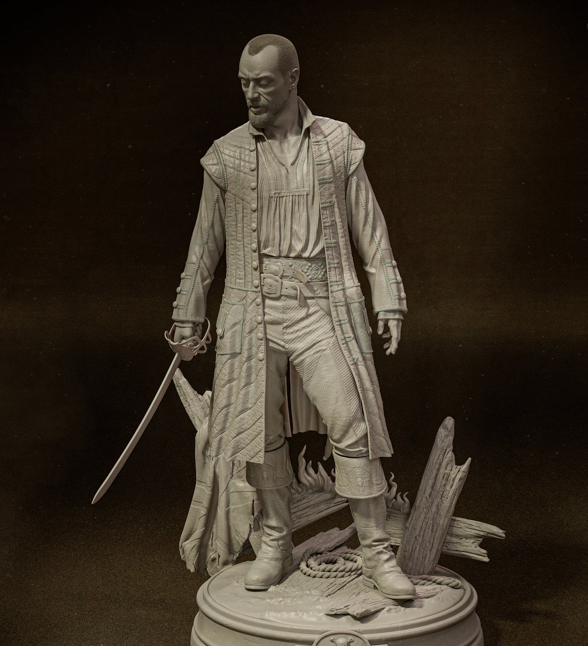 Captain James Flint Sculpture (75mm to 500mm) - Unassembled/Unpainted/3D Print