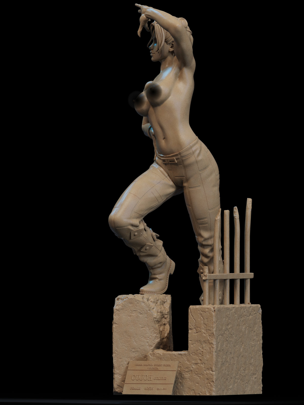 Jolyne Kujo NSFW Sculpture (75mm to 500mm) - Unassembled/Unpainted/3D Print