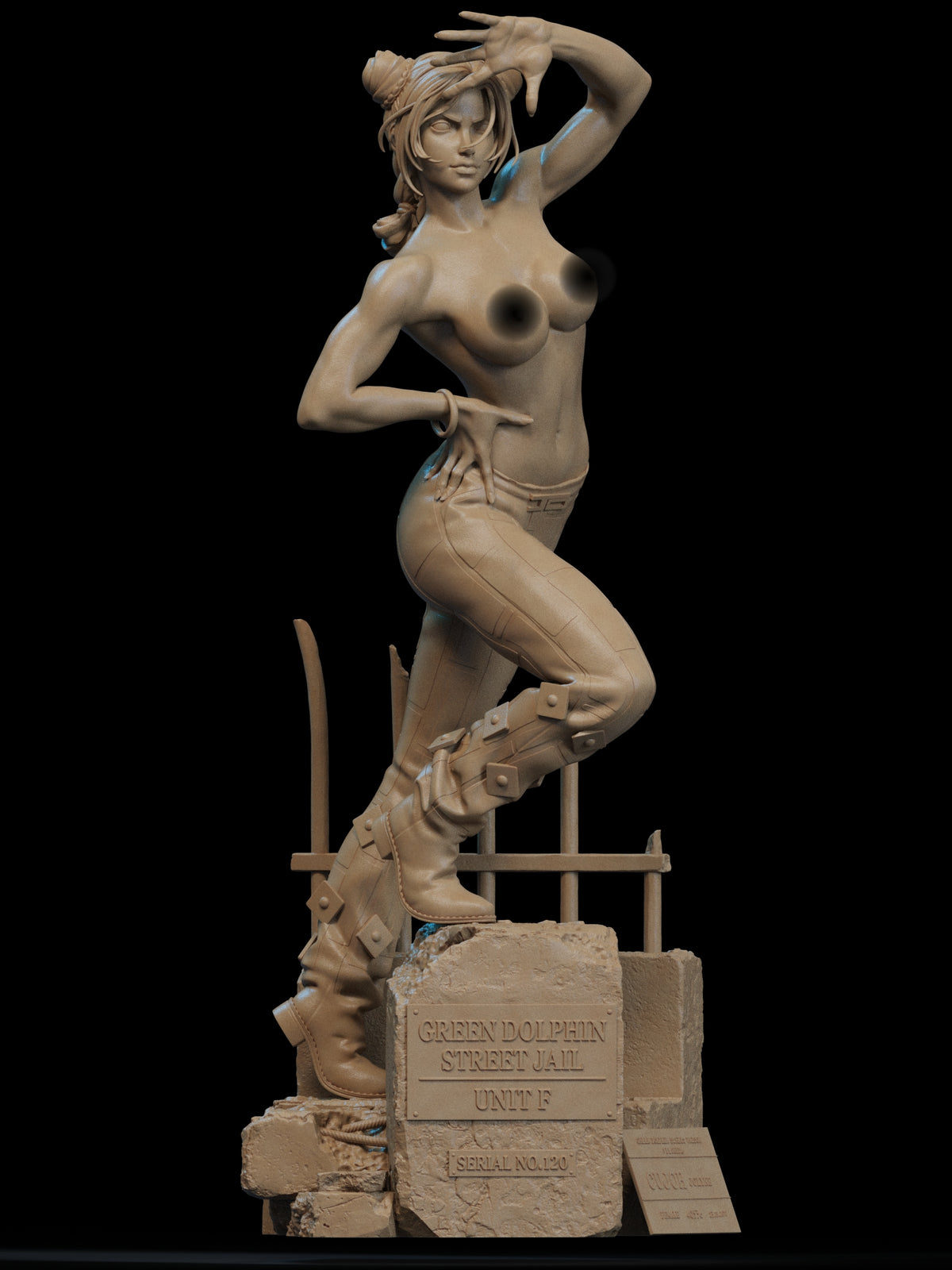 Jolyne Kujo NSFW Sculpture (75mm to 500mm) - Unassembled/Unpainted/3D Print