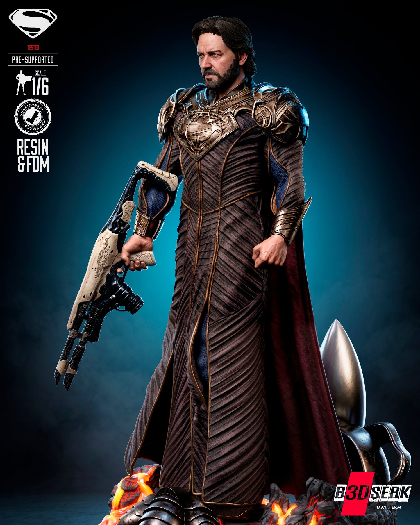 Jor-El Sculpture (75mm to 500mm) - Unassembled/Unpainted/3D Print