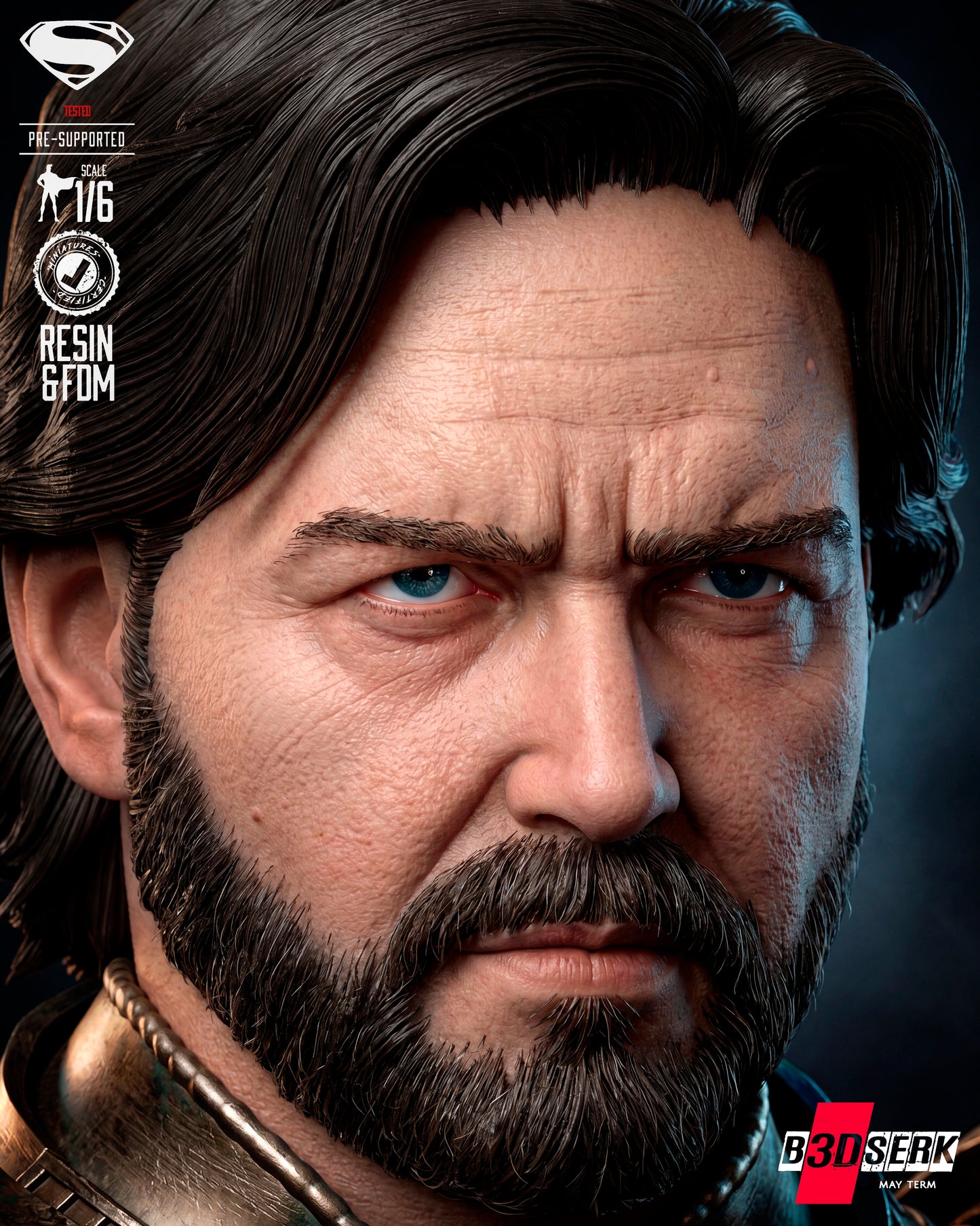 Jor-El Sculpture (75mm to 500mm) - Unassembled/Unpainted/3D Print