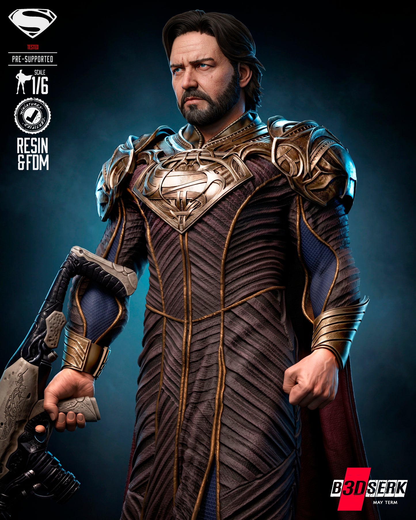 Jor-El Sculpture (75mm to 500mm) - Unassembled/Unpainted/3D Print