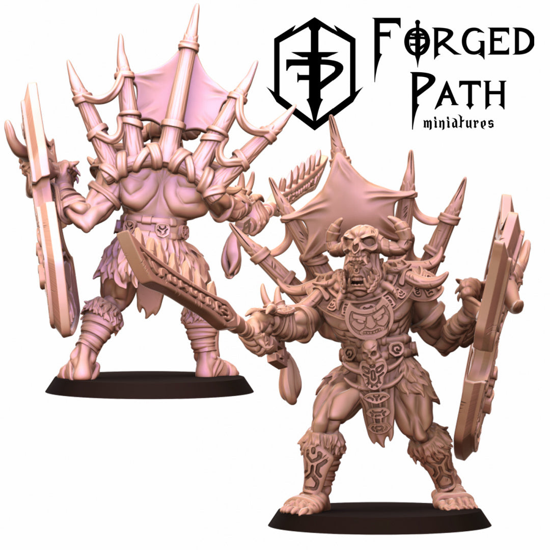 Jungle Orcs Command Unit - by Forged Path Miniatured- Tabletop RPG Miniature - Roleplaying 3D Printed Fantasy Mini