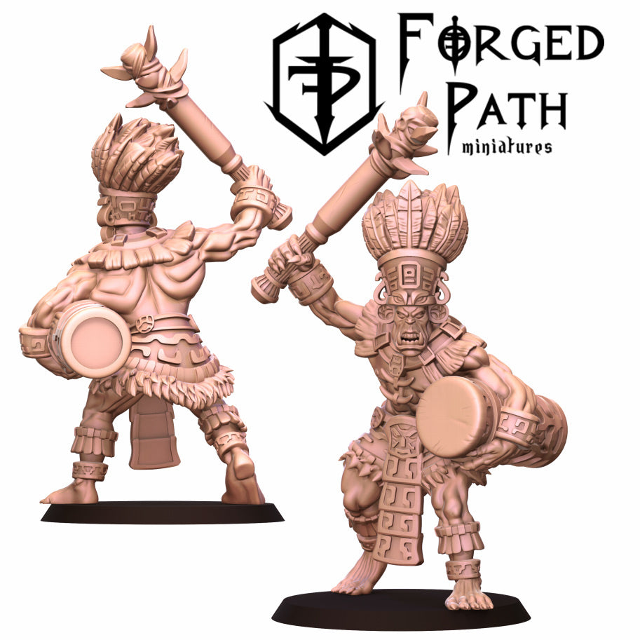 Jungle Orcs Command Unit - by Forged Path Miniatured- Tabletop RPG Miniature - Roleplaying 3D Printed Fantasy Mini