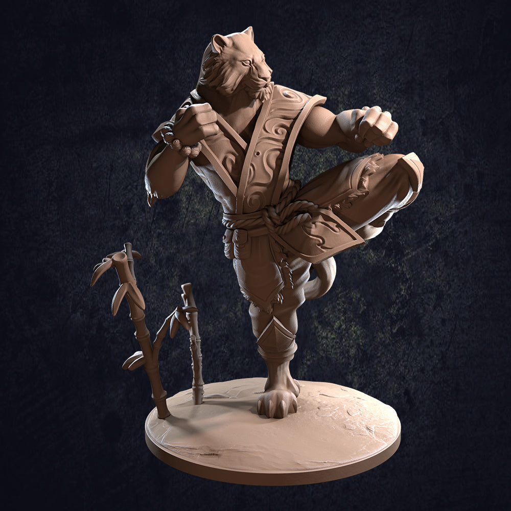 Kai Catfolk Monk - Dungeons and Dragons - by Dragon Trappers Lodge - Tabletop RPG Miniature - Roleplaying 3D Printed Fantasy Mini