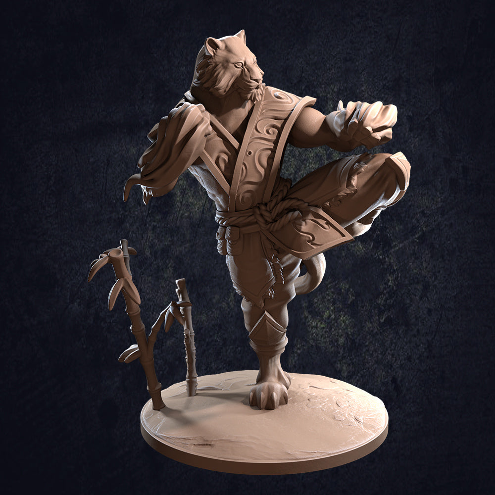 Kai Catfolk Monk - Dungeons and Dragons - by Dragon Trappers Lodge - Tabletop RPG Miniature - Roleplaying 3D Printed Fantasy Mini