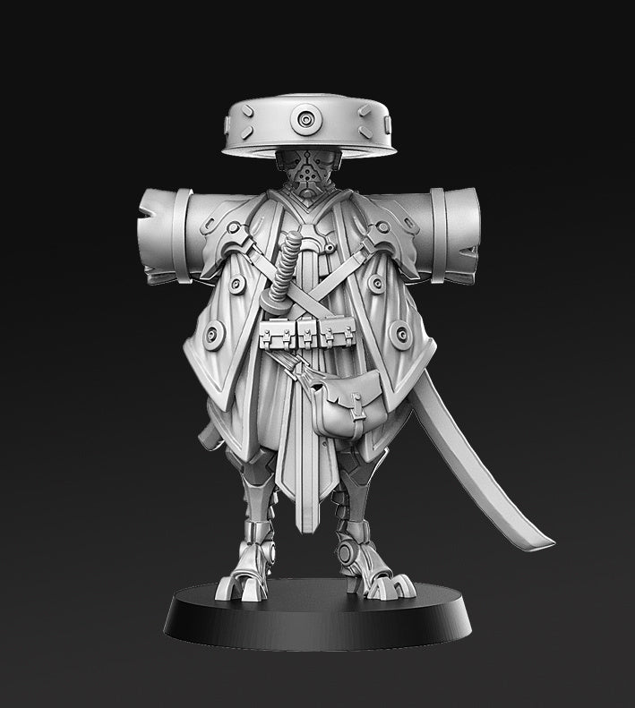 Kanbei - Robot Samurai - by RN Estudio - Tabletop RPG Miniature - Roleplaying 3D Printed Fantasy Mini