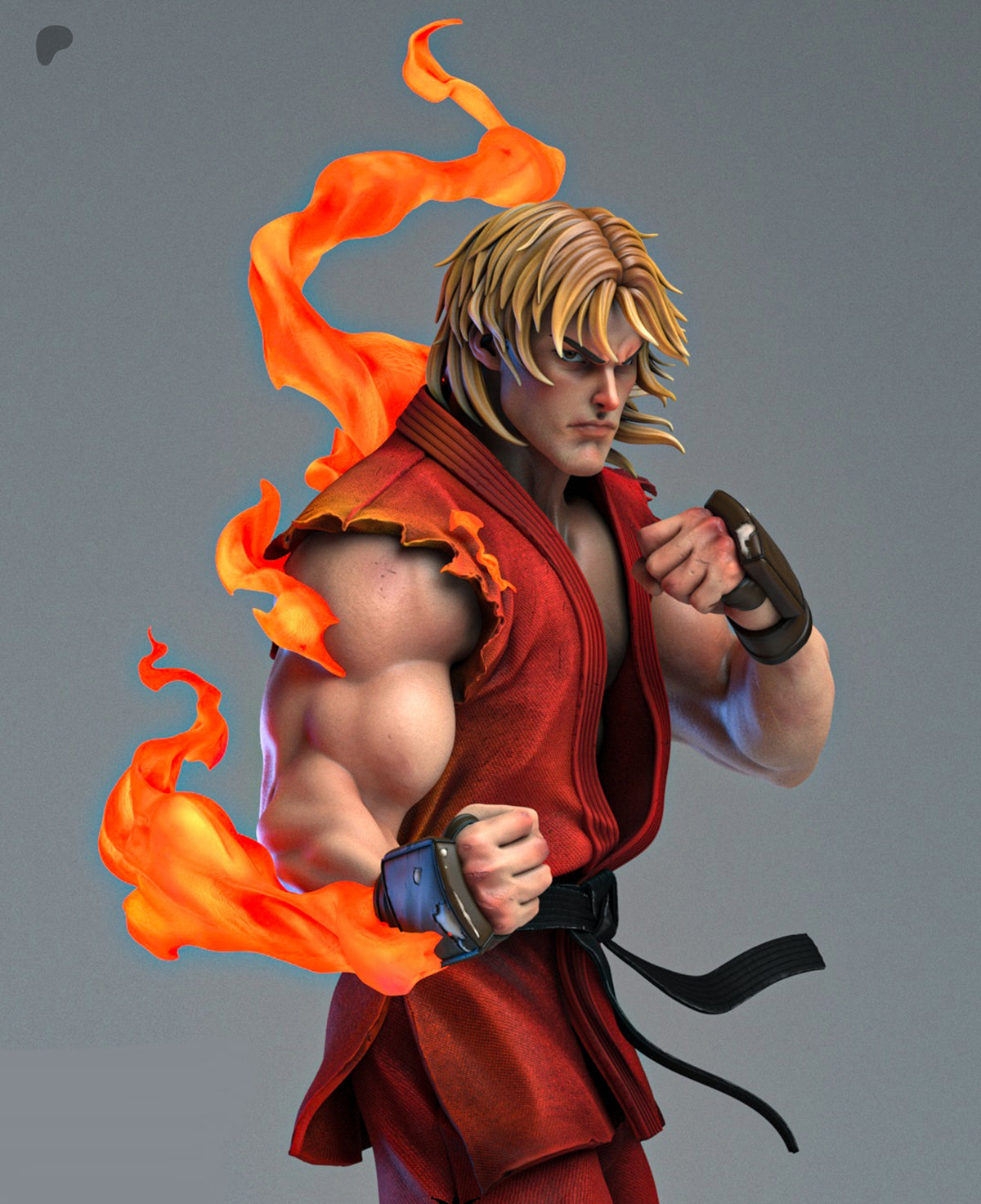 Ken Masters Sculpture(75mm to 500mm) - Unassembled/Unpainted/3D Print