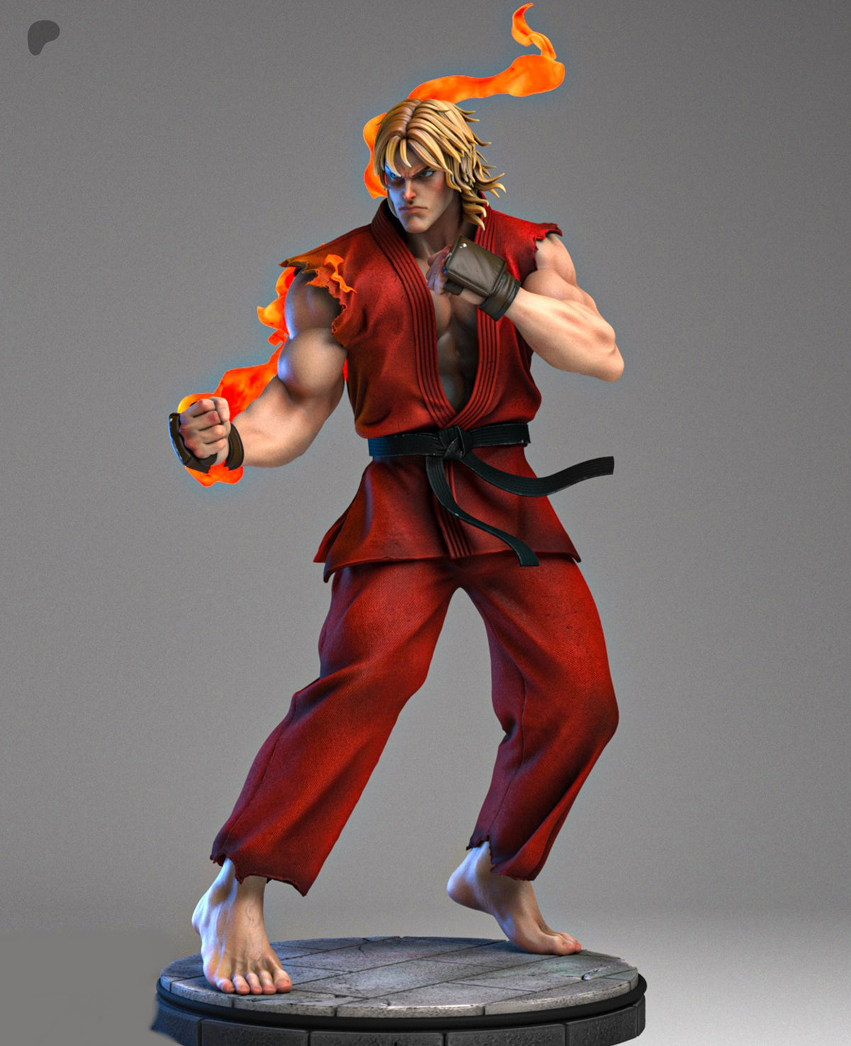 Ken Masters Sculpture(75mm to 500mm) - Unassembled/Unpainted/3D Print