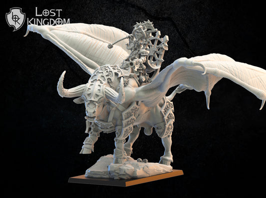 Chaos Dwarves - King Assur Mounted - Compatible with Warhammer 40K - by Lost Kingdom - Tabletop RPG Miniature - Roleplaying 3D Printed Fantasy Mini