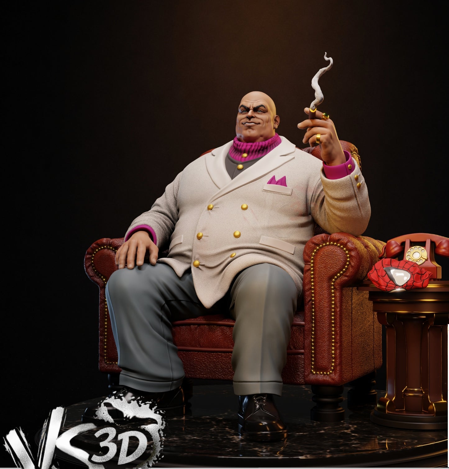 King Pin Sculpture (75mm to 500mm) - Unassembled/Unpainted/3D Print