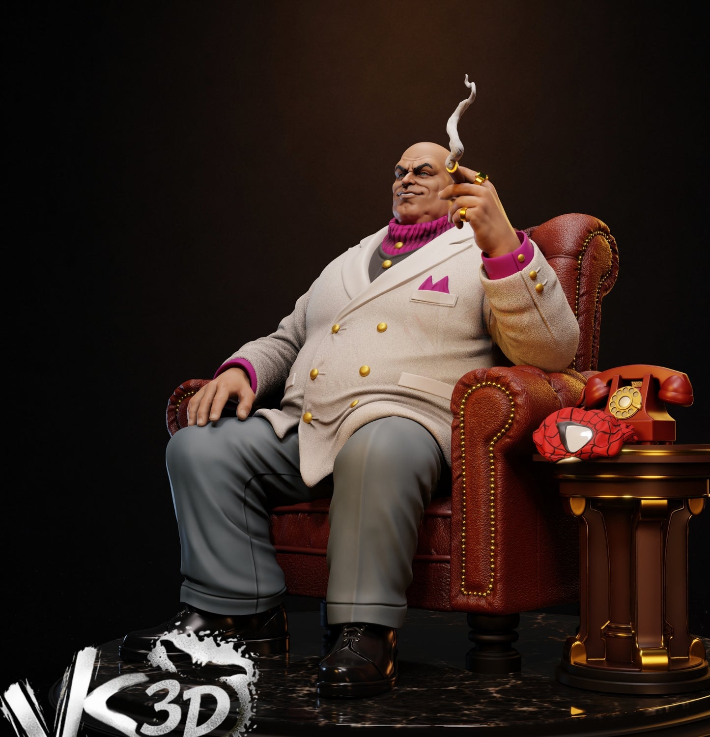 King Pin Sculpture (75mm to 500mm) - Unassembled/Unpainted/3D Print