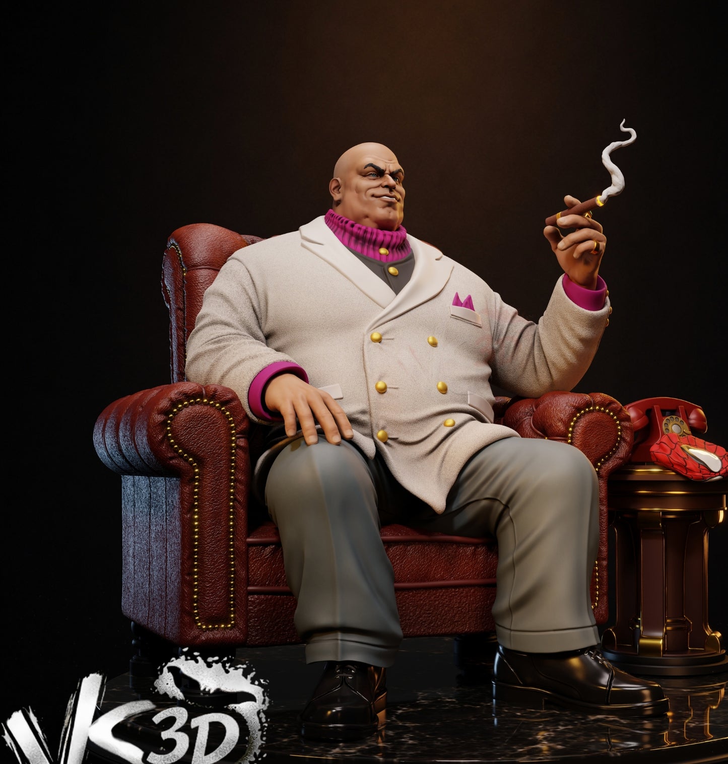 King Pin Sculpture (75mm to 500mm) - Unassembled/Unpainted/3D Print