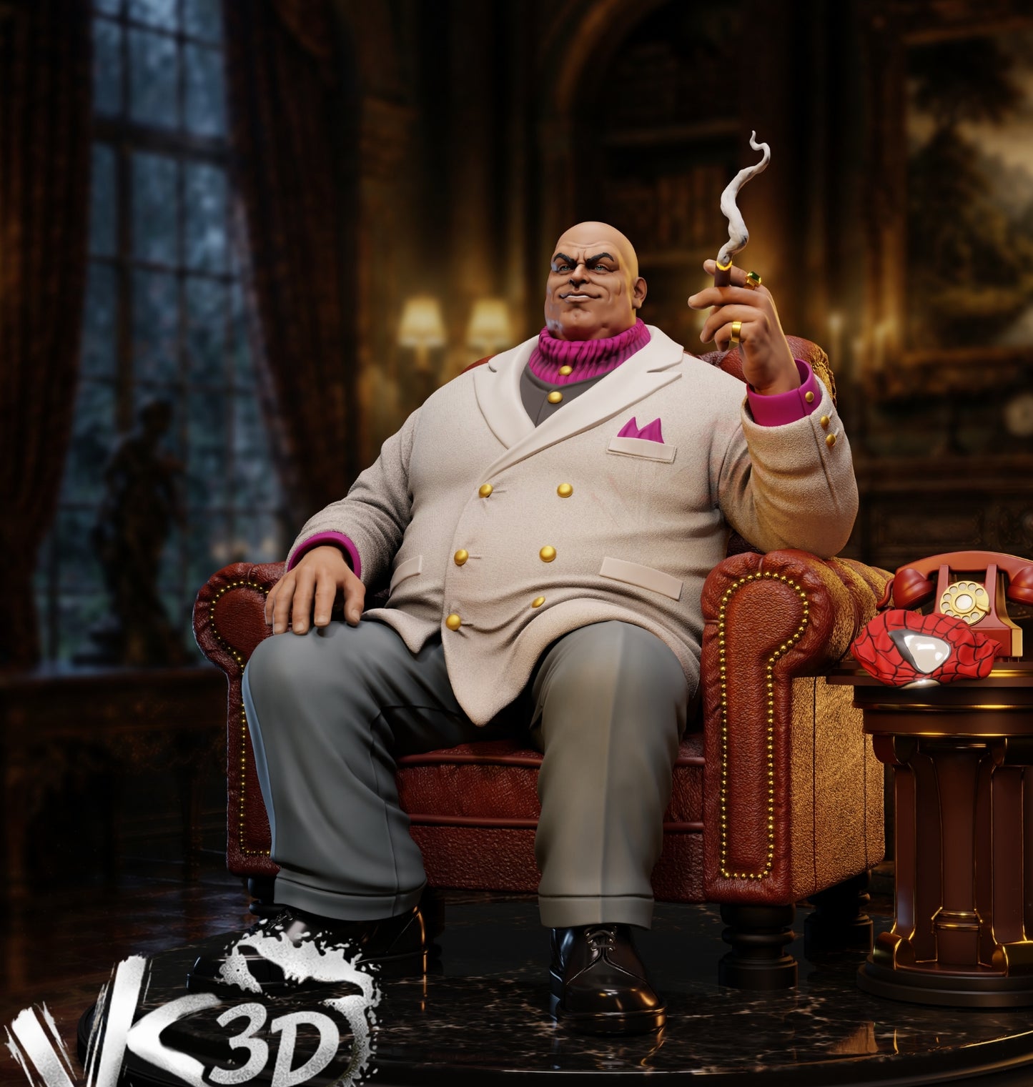 King Pin Sculpture (75mm to 500mm) - Unassembled/Unpainted/3D Print
