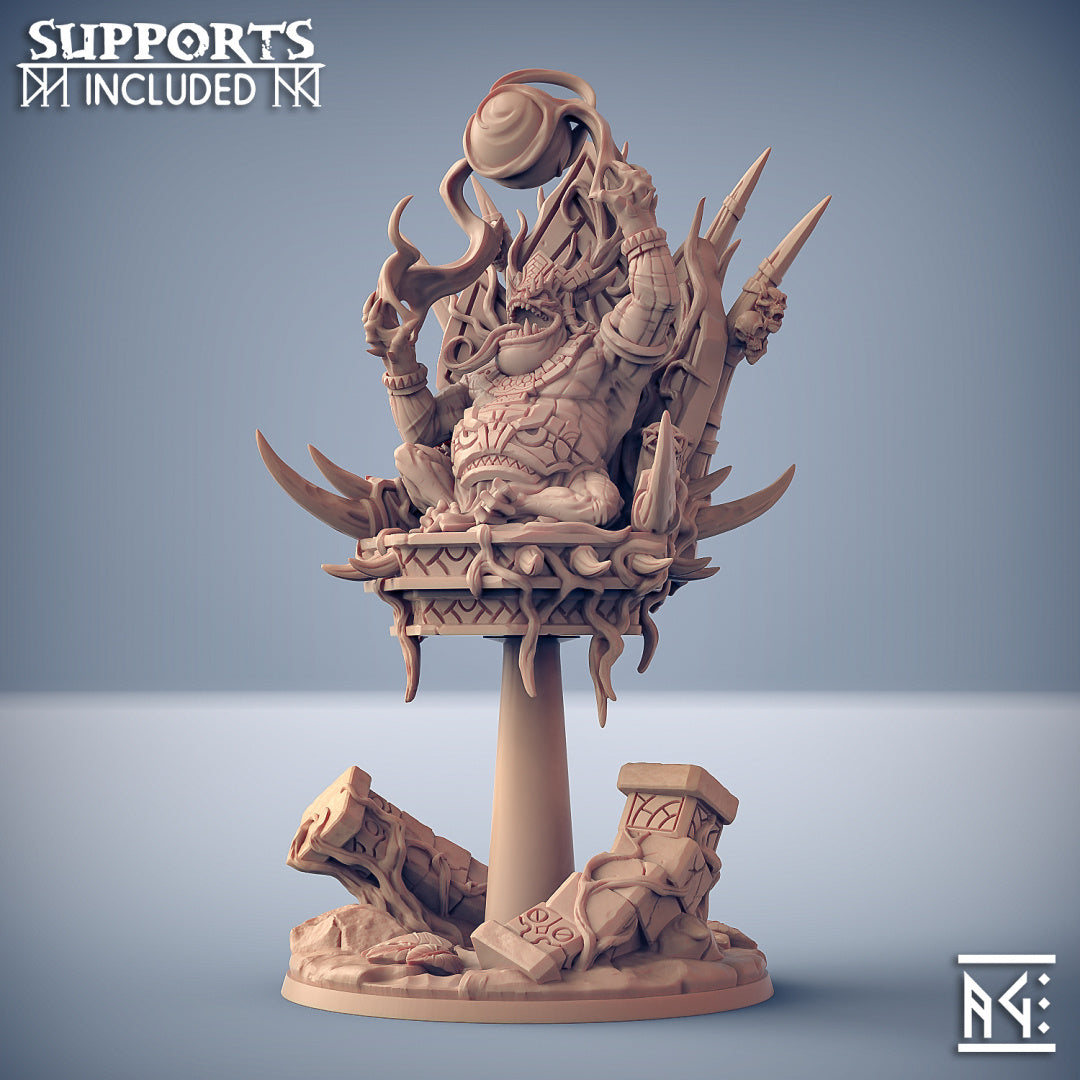 Lizard-Men - King Sgrakkor III - Swamp Gurunda Hero - by Artisan Guild - Tabletop RPG Miniature - Roleplaying 3D Printed Fantasy Mini