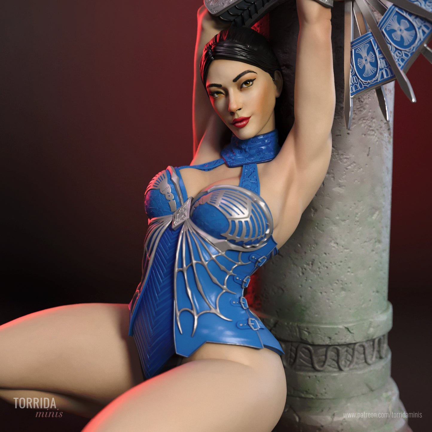 Kitana Sculpture (75mm to 500mm)MK - Unassembled/Unpainted/3D Print