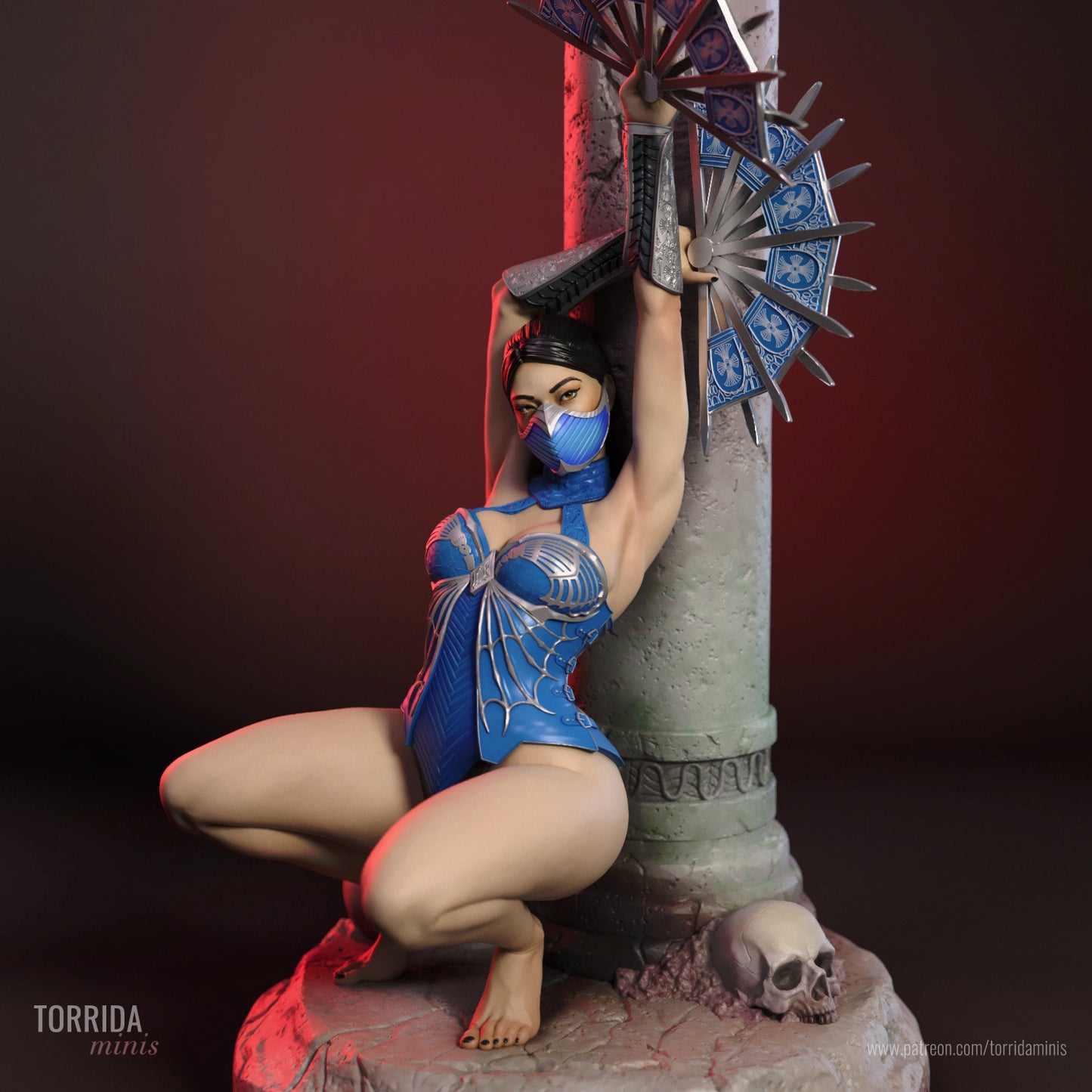 Kitana Sculpture (75mm to 500mm)MK - Unassembled/Unpainted/3D Print
