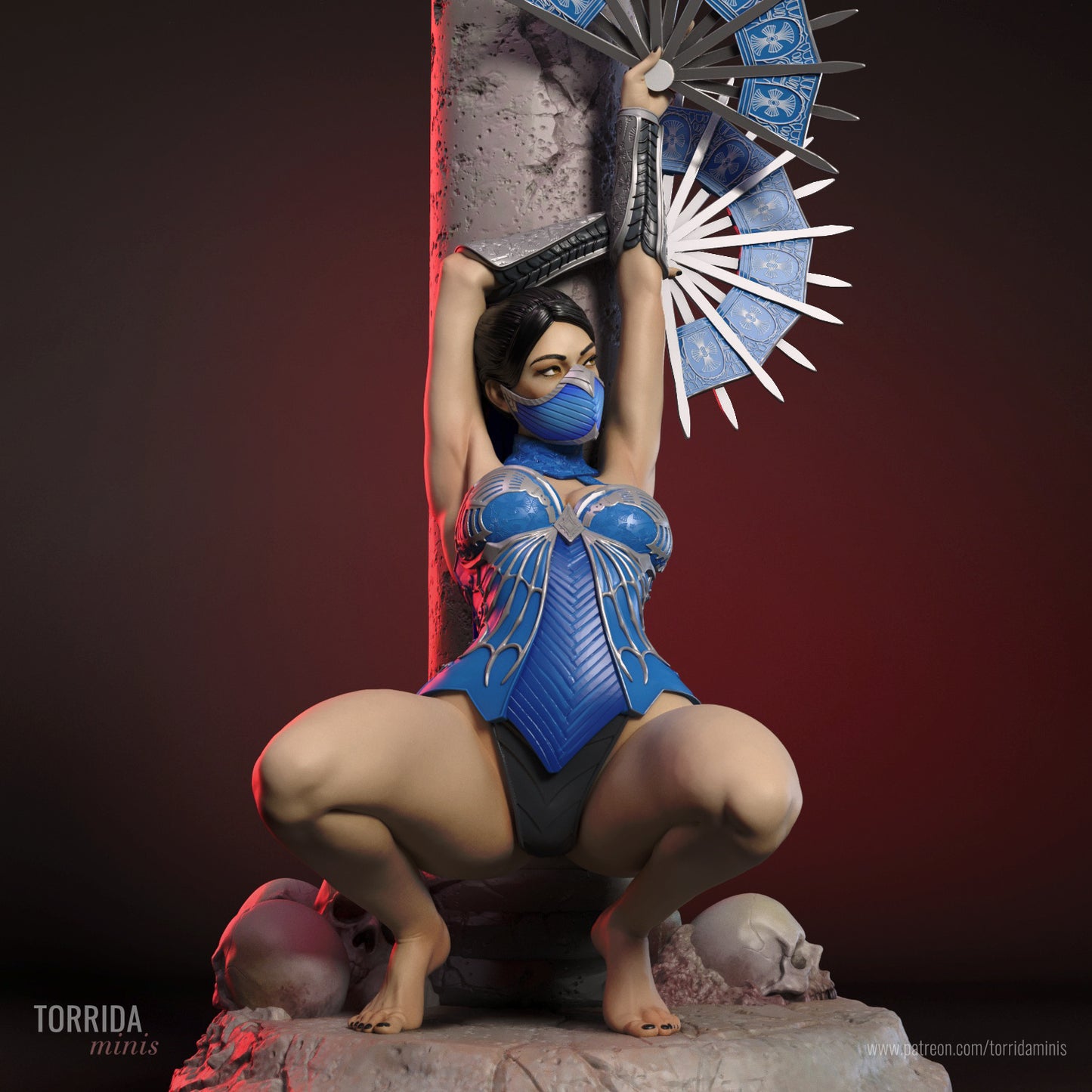 Kitana Sculpture (75mm to 500mm)MK - Unassembled/Unpainted/3D Print