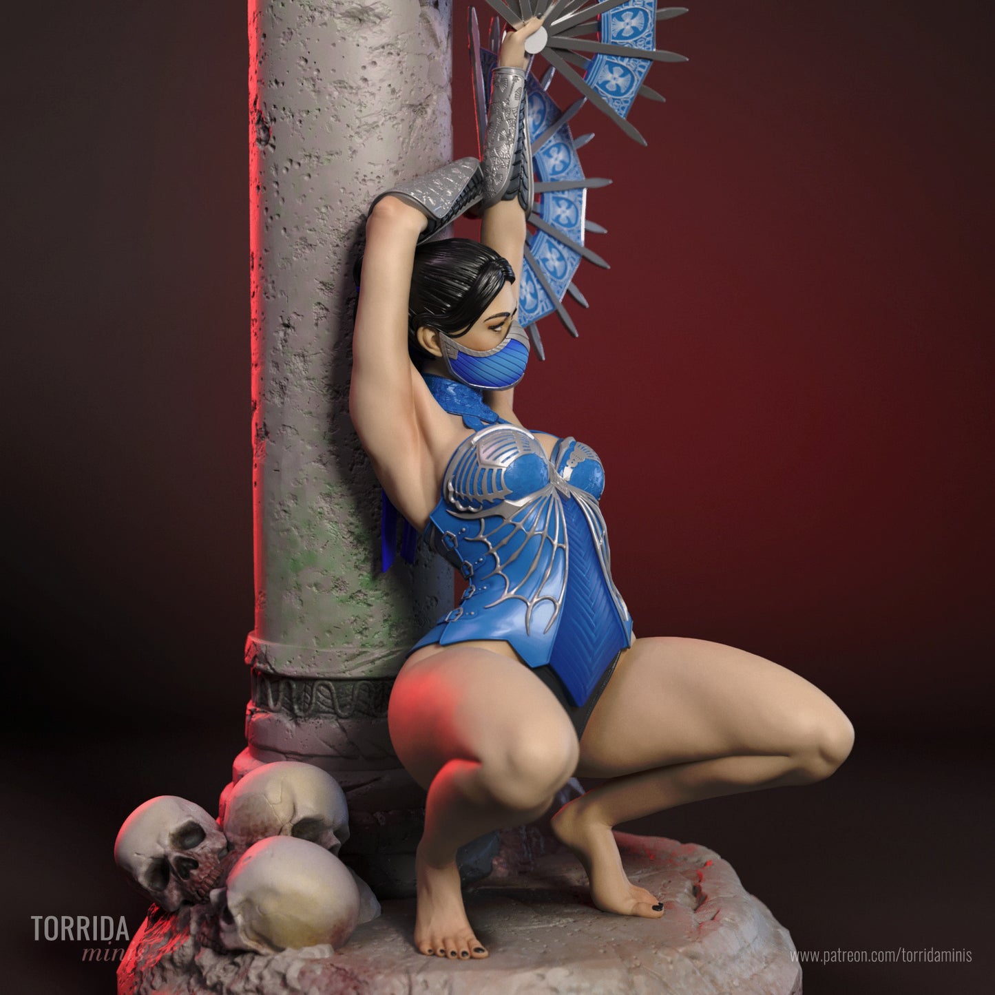 Kitana Sculpture (75mm to 500mm)MK - Unassembled/Unpainted/3D Print