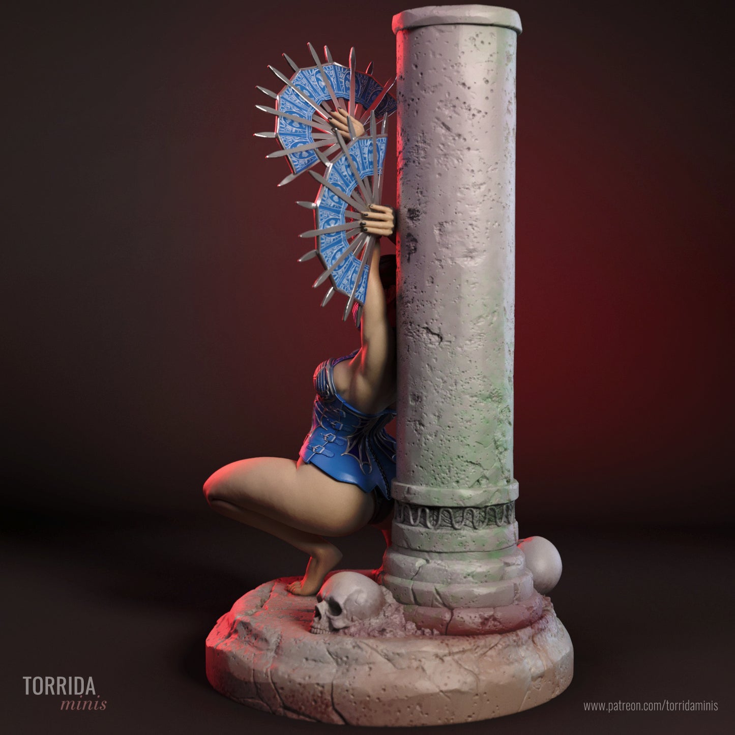 Kitana Sculpture (75mm to 500mm)MK - Unassembled/Unpainted/3D Print
