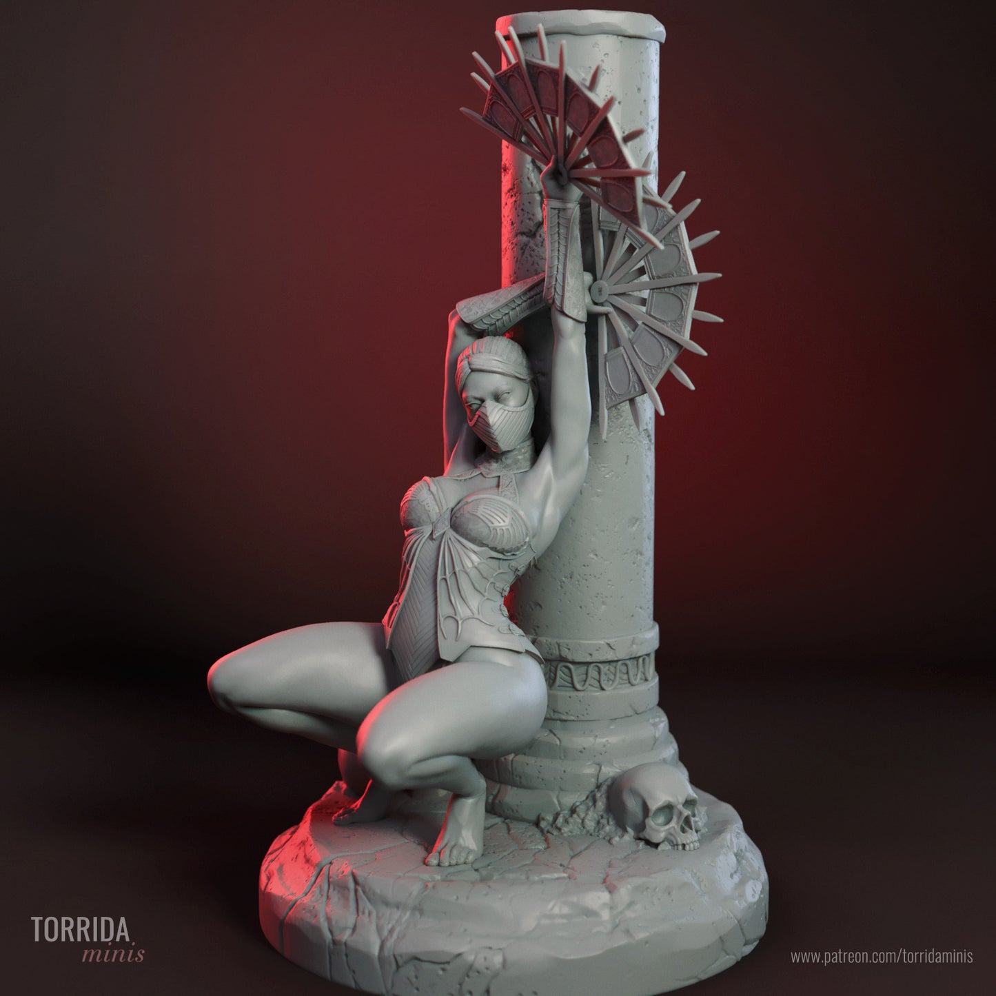 Kitana Sculpture (75mm to 500mm)MK - Unassembled/Unpainted/3D Print