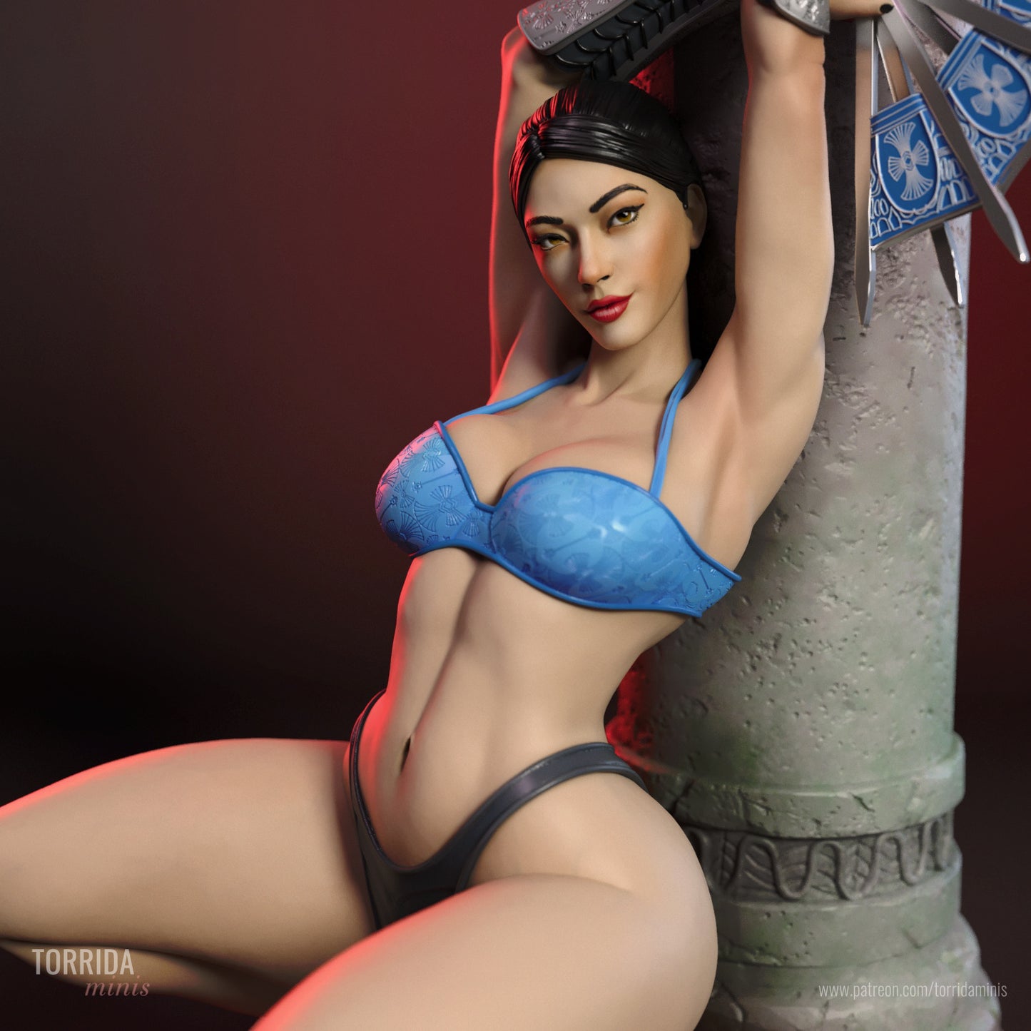 Kitana Sculpture (75mm to 500mm)MK - Unassembled/Unpainted/3D Print
