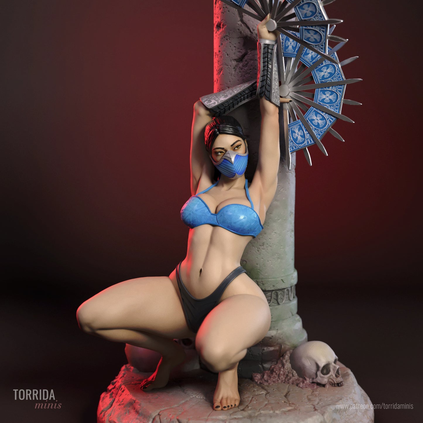 Kitana Sculpture (75mm to 500mm)MK - Unassembled/Unpainted/3D Print