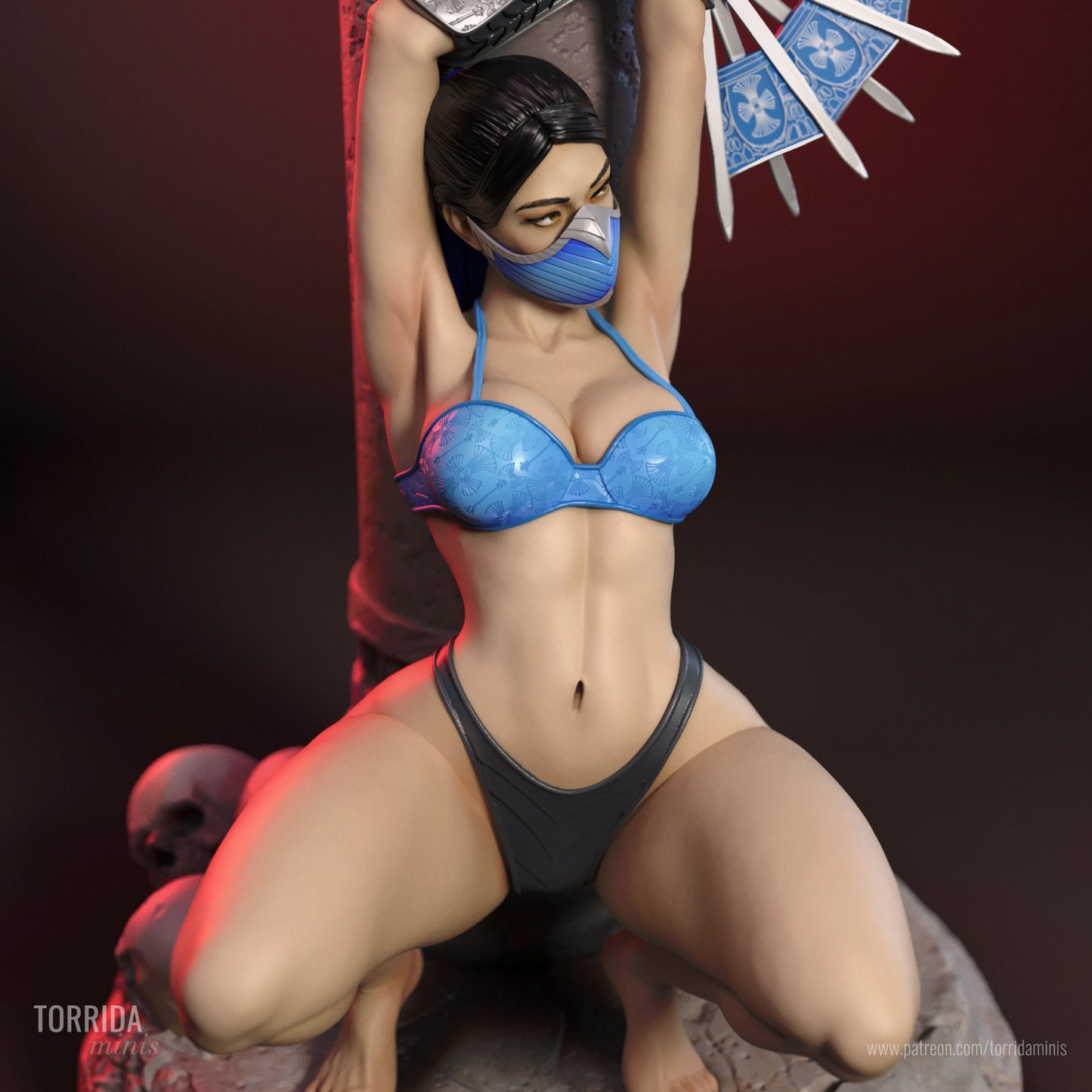 Kitana Sculpture (75mm to 500mm)MK - Unassembled/Unpainted/3D Print