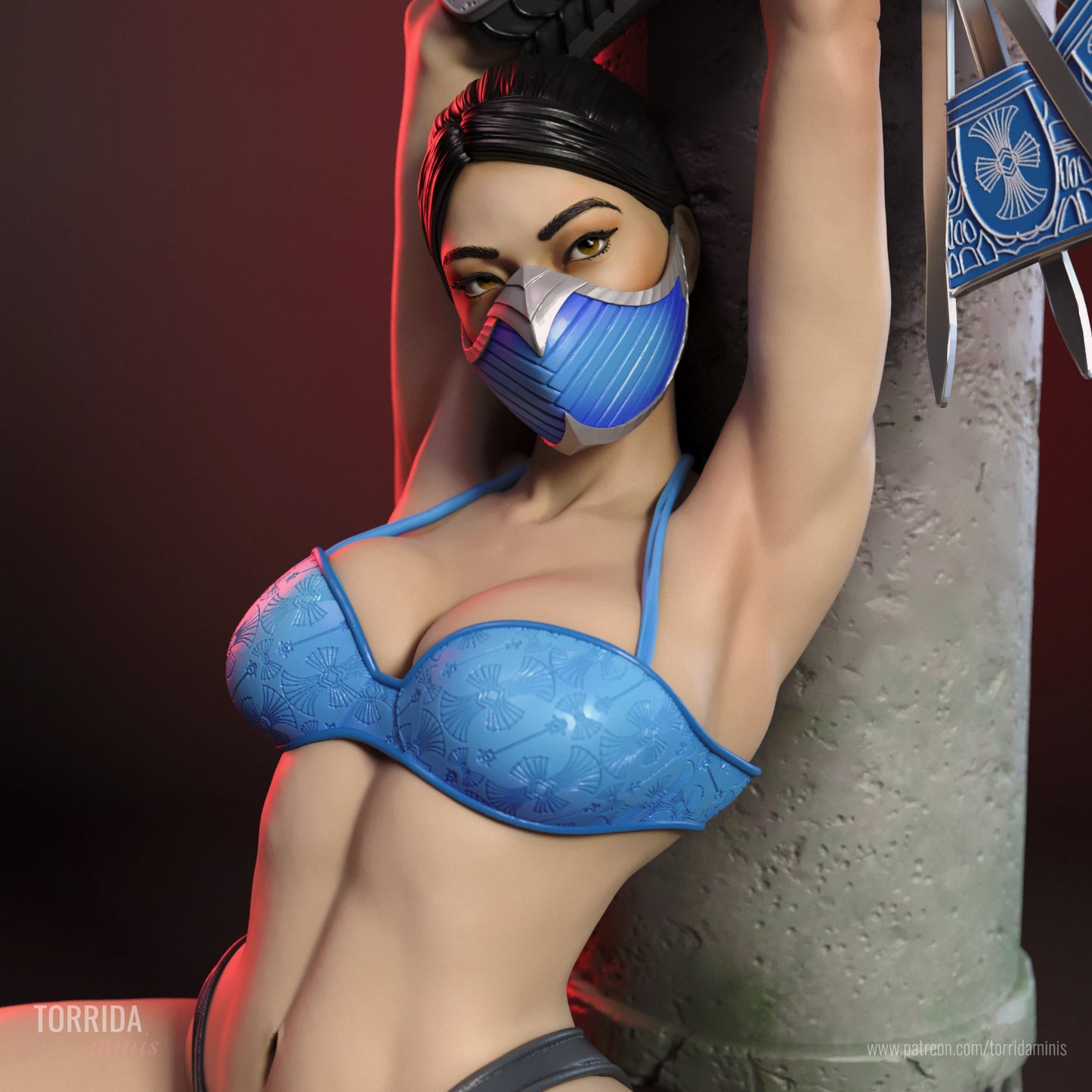 Kitana Sculpture (75mm to 500mm)MK - Unassembled/Unpainted/3D Print
