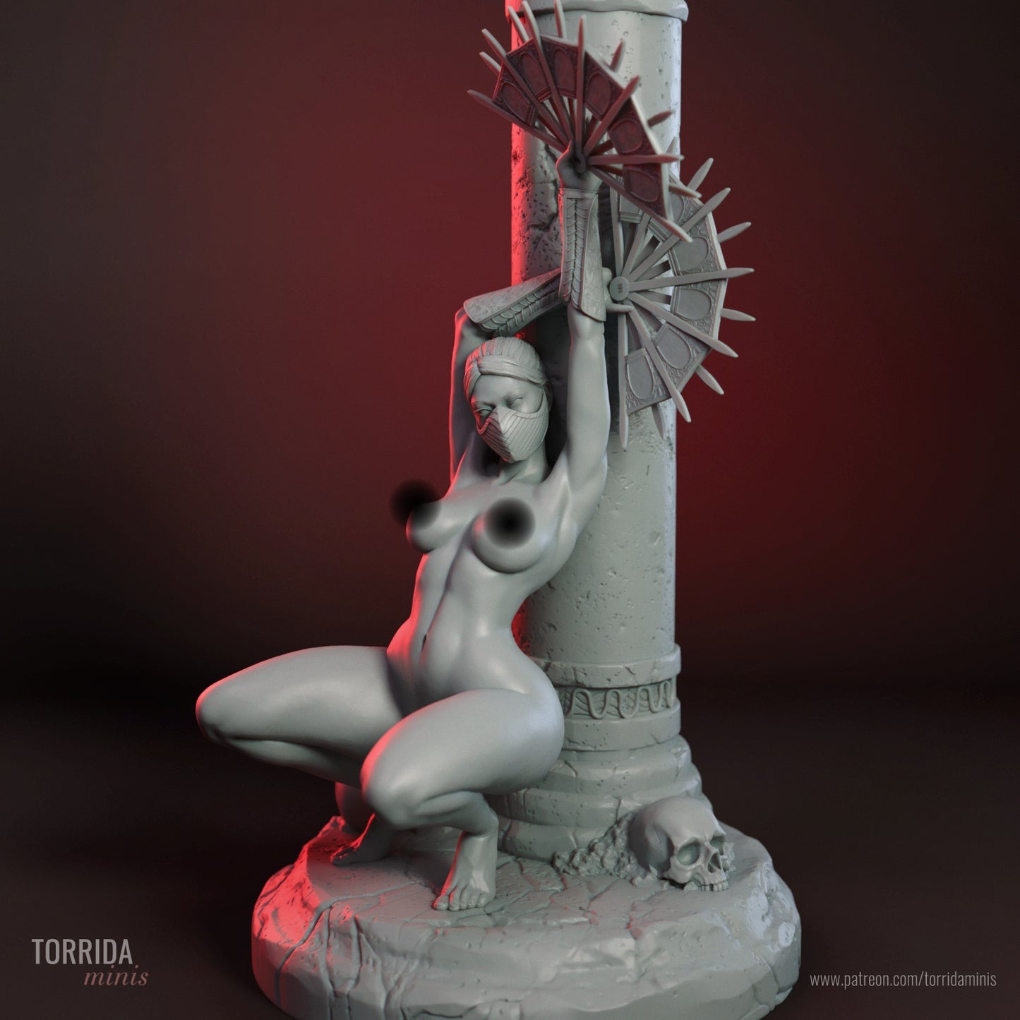 Kitana NSFW Sculpture (75mm to 500mm) MK - Unassembled/Unpainted/3D Print