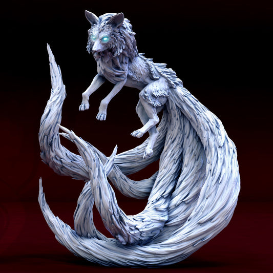 Kitsune - Pose 1 - by Mini Monster Mayhem- Tabletop RPG Miniature - Roleplaying 3D Printed Fantasy Mini