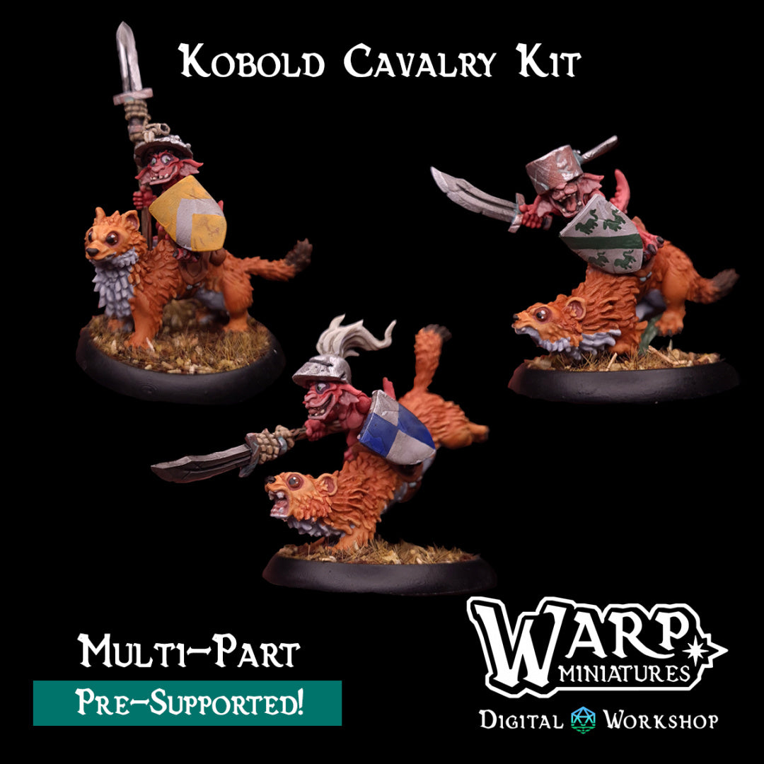 Kobold Cavalry- Dungeons and Dragons - by Warp Minis- Tabletop RPG Miniature - Roleplaying 3D Printed Fantasy Mini