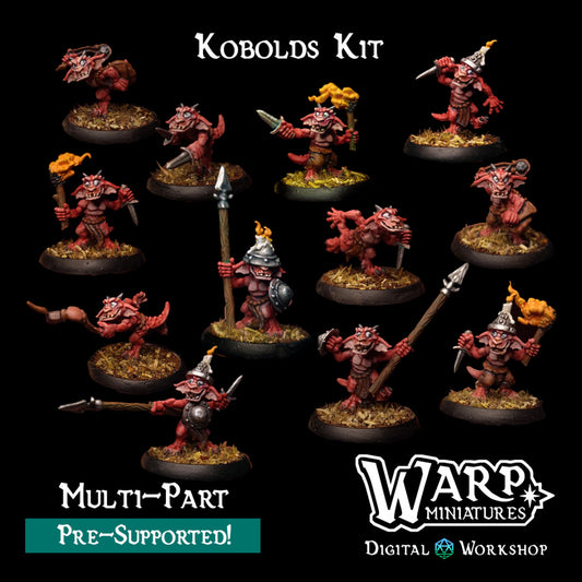 Kobolds - Dungeons and Dragons - by Warp Minis- Tabletop RPG Miniature - Roleplaying 3D Printed Fantasy Mini