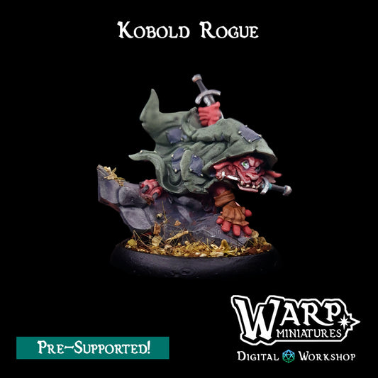 Kobold Rogue - Dungeons and Dragons - by Warp Minis- Tabletop RPG Miniature - Roleplaying 3D Printed Fantasy Mini