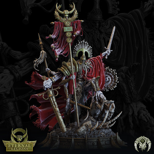 Kourrakas the Unyielding - Warmaster of the Eternal Legions - Undead - Dungeons and Dragons - by bestarium Games - Tabletop RPG Miniature - Roleplaying 3D Printed Fantasy Mini