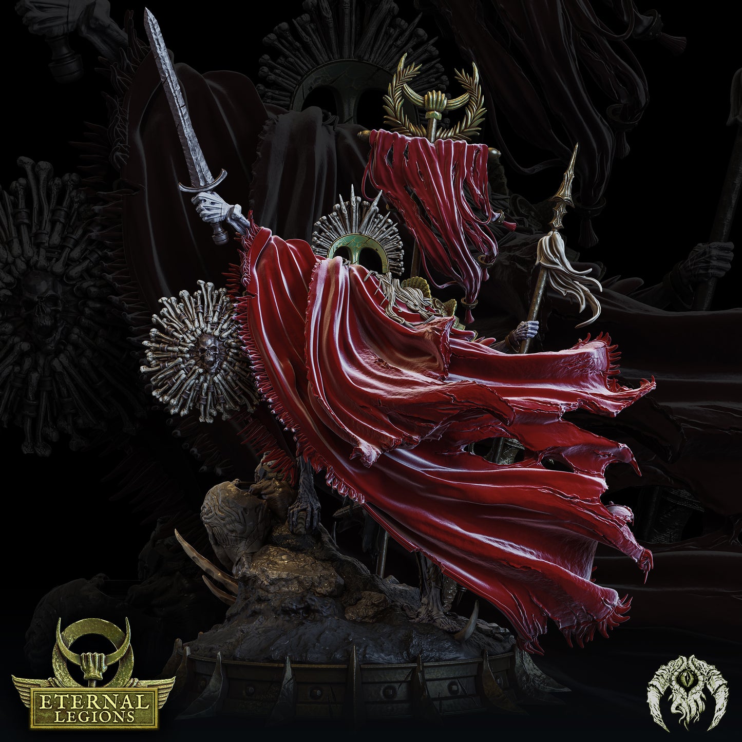 Kourrakas the Unyielding - Warmaster of the Eternal Legions - Undead - Dungeons and Dragons - by bestarium Games - Tabletop RPG Miniature - Roleplaying 3D Printed Fantasy Mini