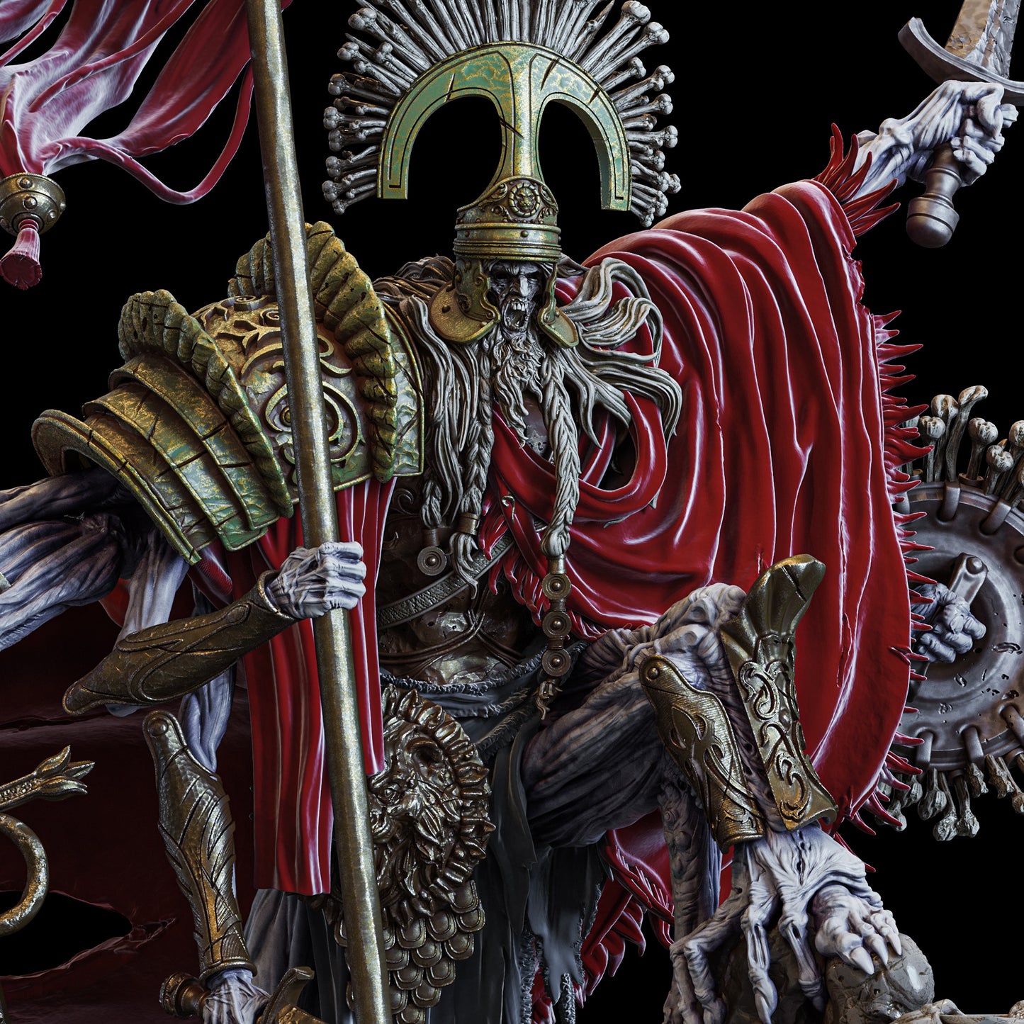 Kourrakas the Unyielding - Warmaster of the Eternal Legions - Undead - Dungeons and Dragons - by bestarium Games - Tabletop RPG Miniature - Roleplaying 3D Printed Fantasy Mini