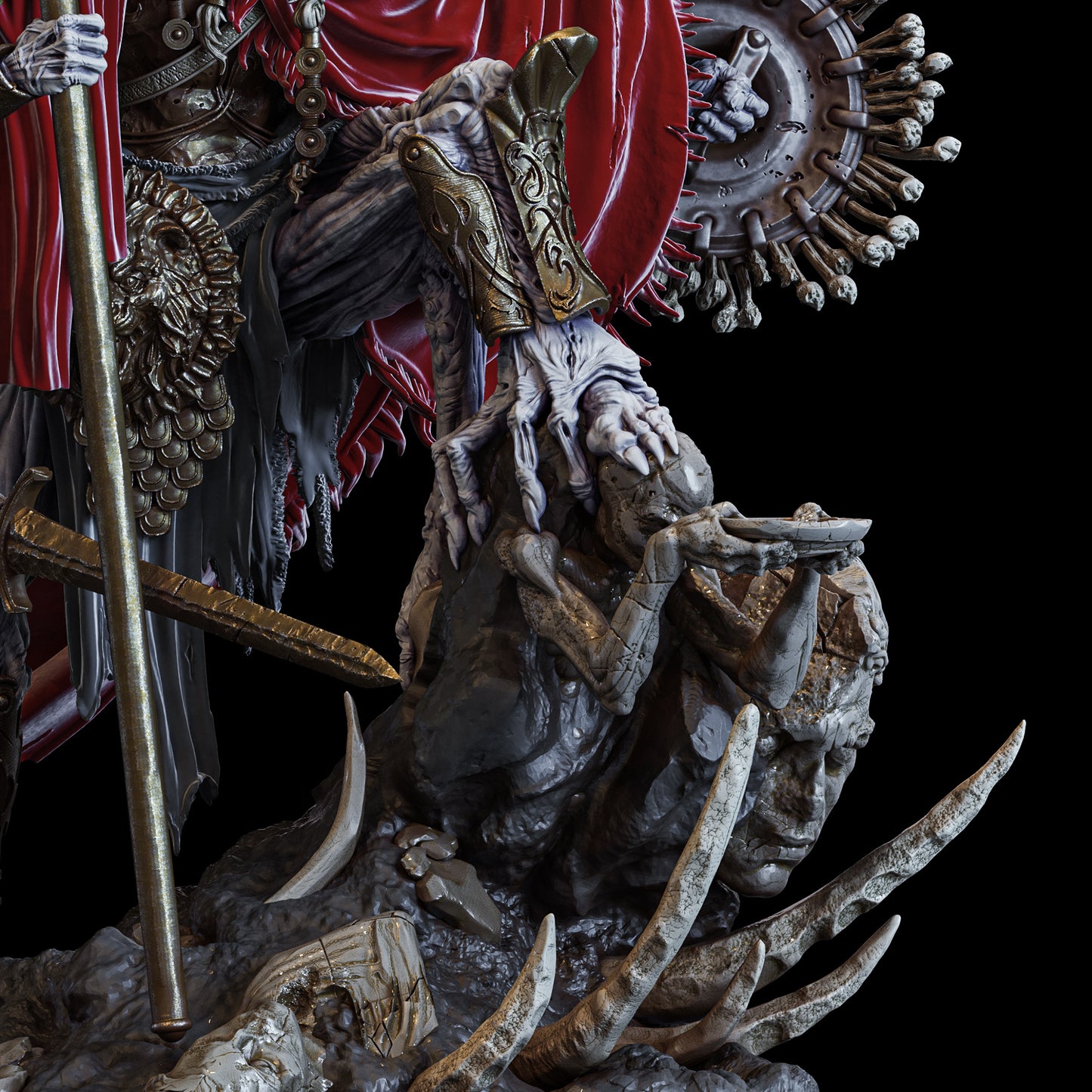 Kourrakas the Unyielding - Warmaster of the Eternal Legions - Undead - Dungeons and Dragons - by bestarium Games - Tabletop RPG Miniature - Roleplaying 3D Printed Fantasy Mini