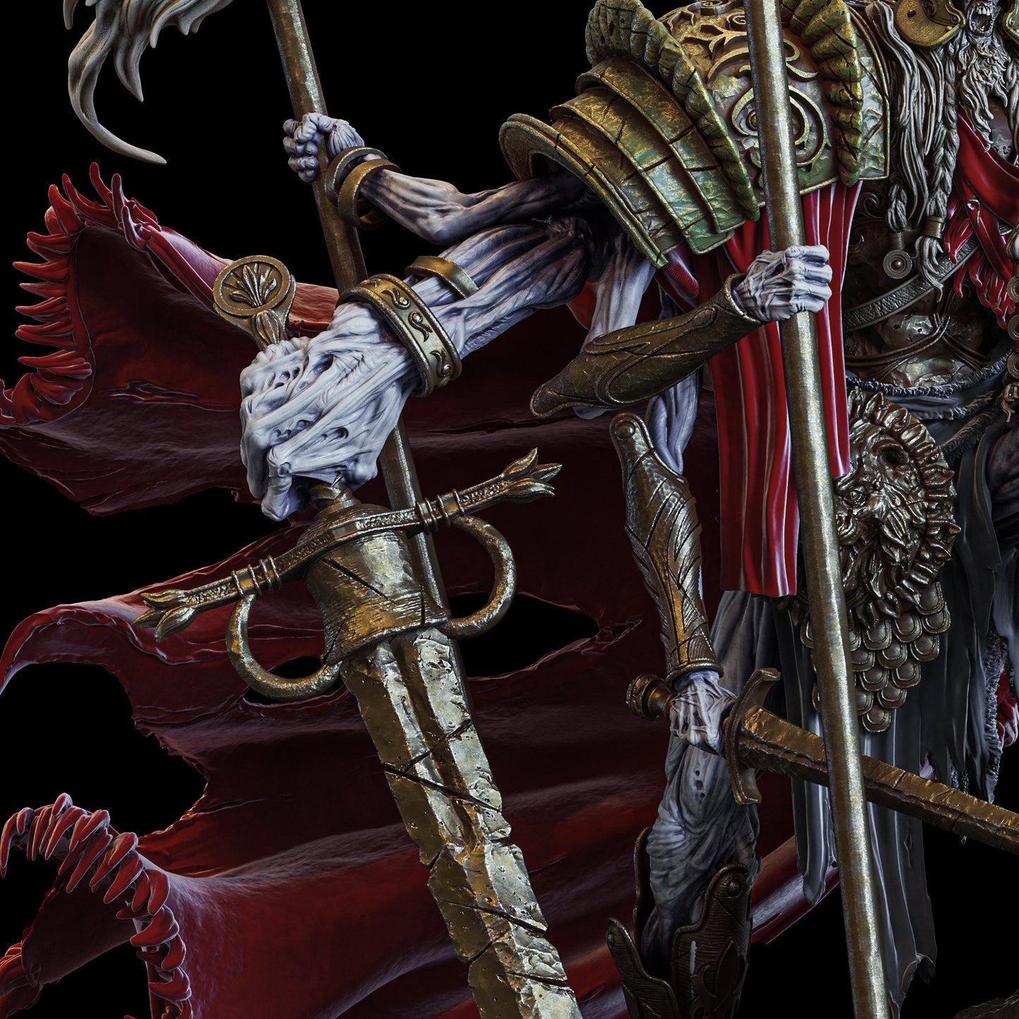 Kourrakas the Unyielding - Warmaster of the Eternal Legions - Undead - Dungeons and Dragons - by bestarium Games - Tabletop RPG Miniature - Roleplaying 3D Printed Fantasy Mini