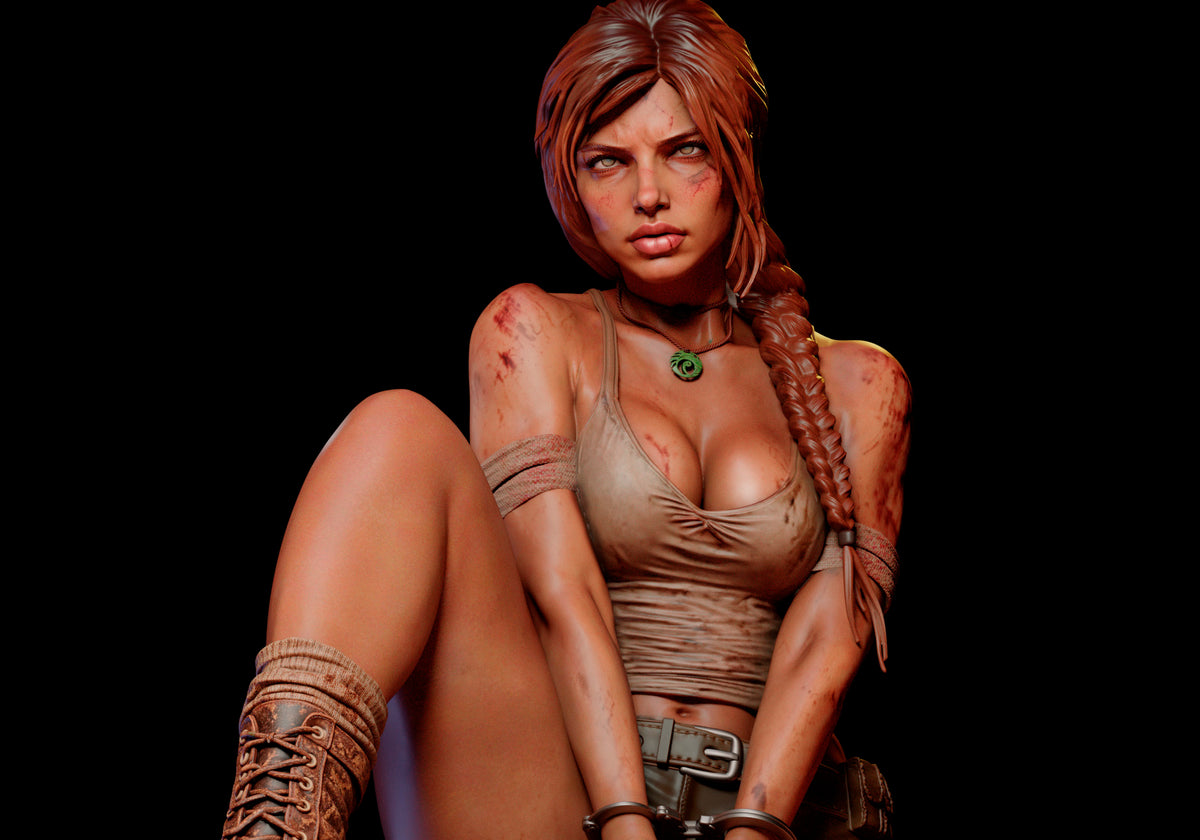 Lara Croft: No Escape Sculpture (75mm to 500mm) - Unassembled/Unpainted/3D Print