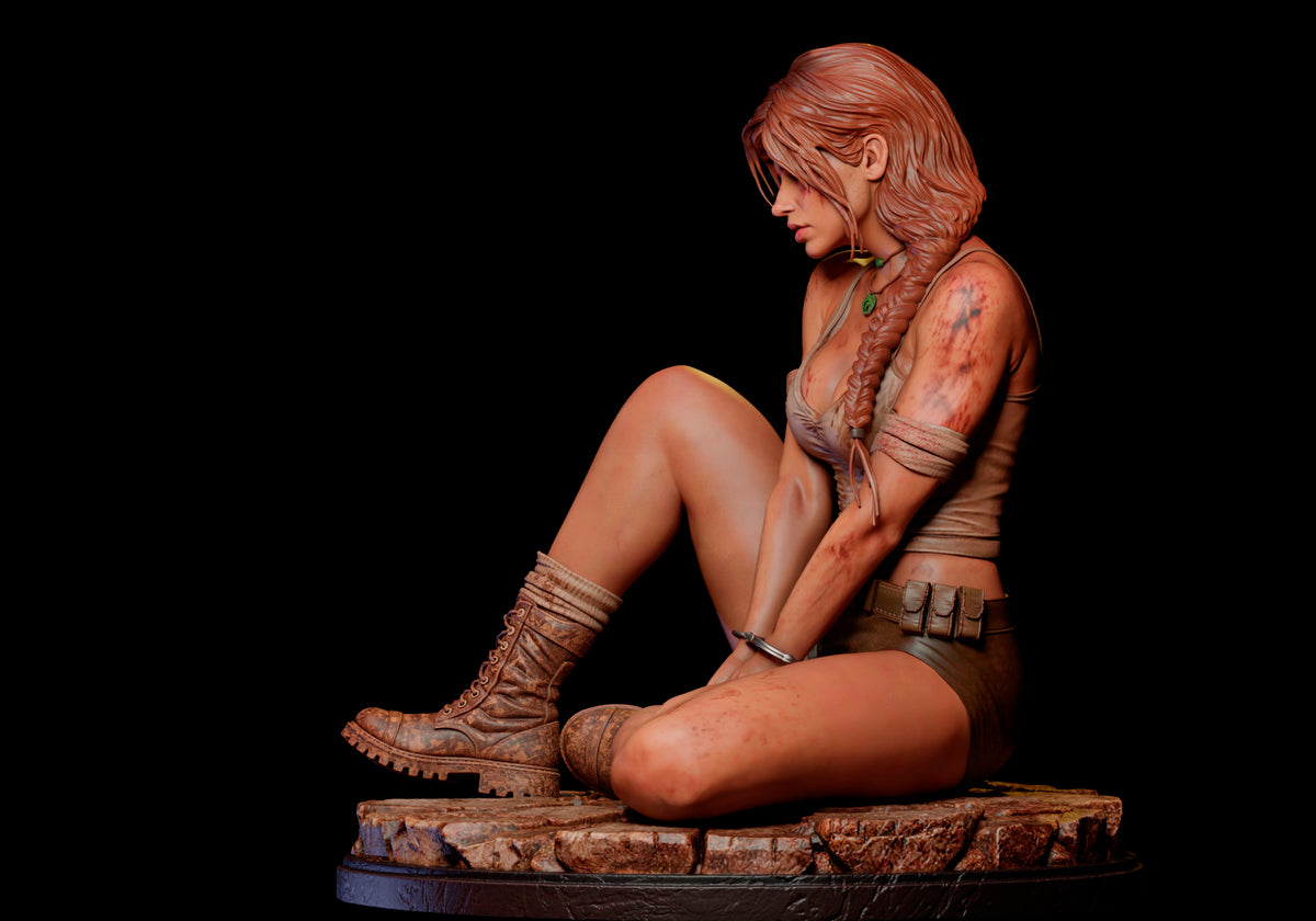 Lara Croft: No Escape Sculpture (75mm to 500mm) - Unassembled/Unpainted/3D Print