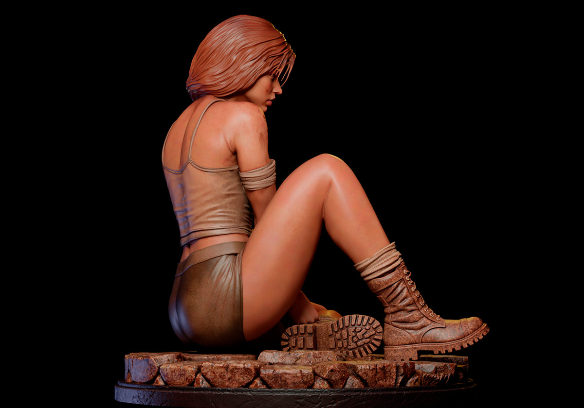 Lara Croft: No Escape Sculpture (75mm to 500mm) - Unassembled/Unpainted/3D Print