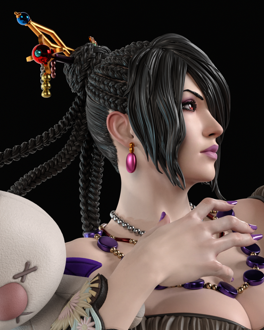 Lulu Guardian of Spira Sculpture (75mm to 500mm) - Unassembled/Unpainted/3D Print