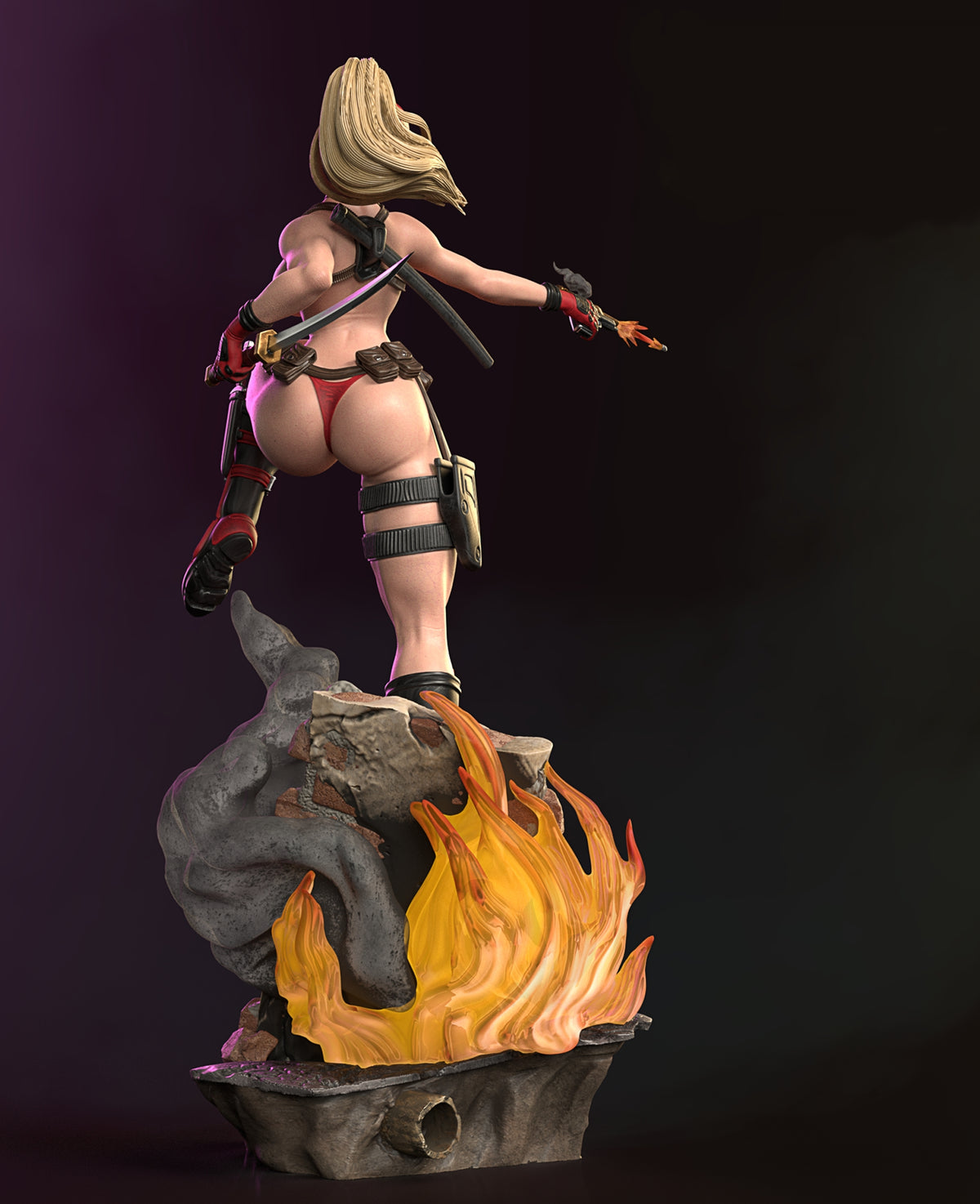 Lady Deadpool NSFW Sculpture (75mm to 500mm) - Unassembled/Unpainted/3D Print