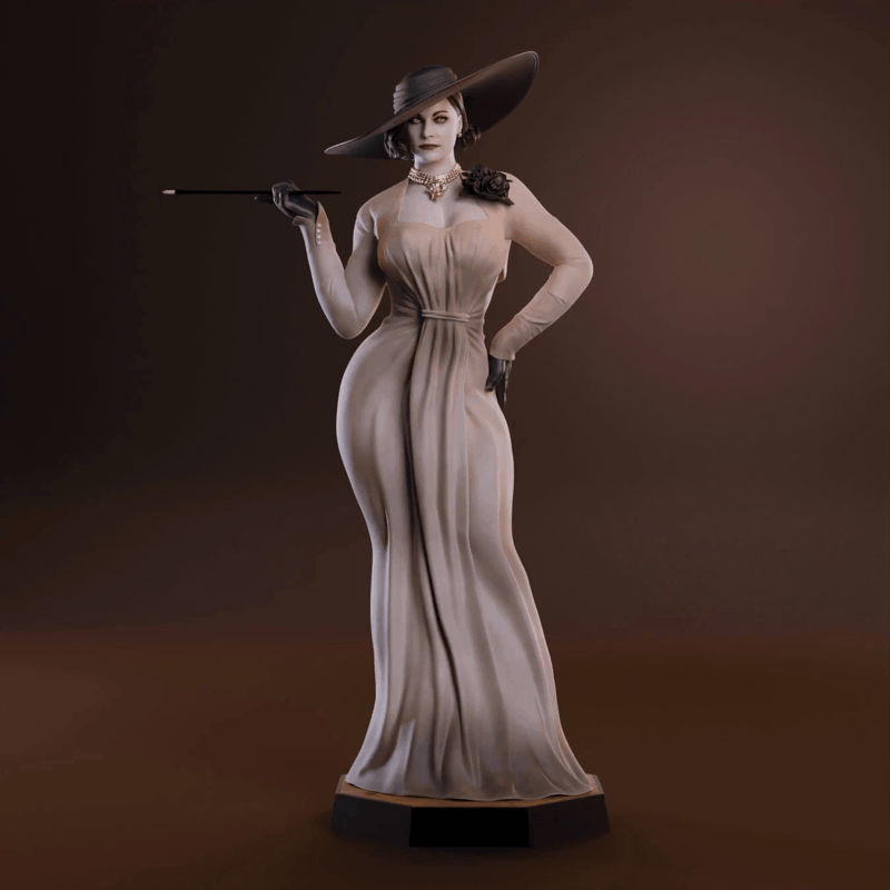 Alcina Dimitrescu Sculpture (75mm to 500mm) - Unassembled/Unpainted/3D Print
