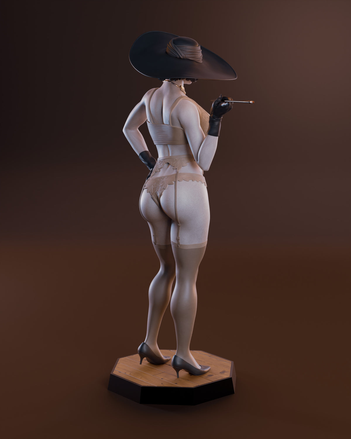Lady Dimitrescu NSFW Sculpture (75mm to 500mm) - Unassembled/Unpainted/3D Print