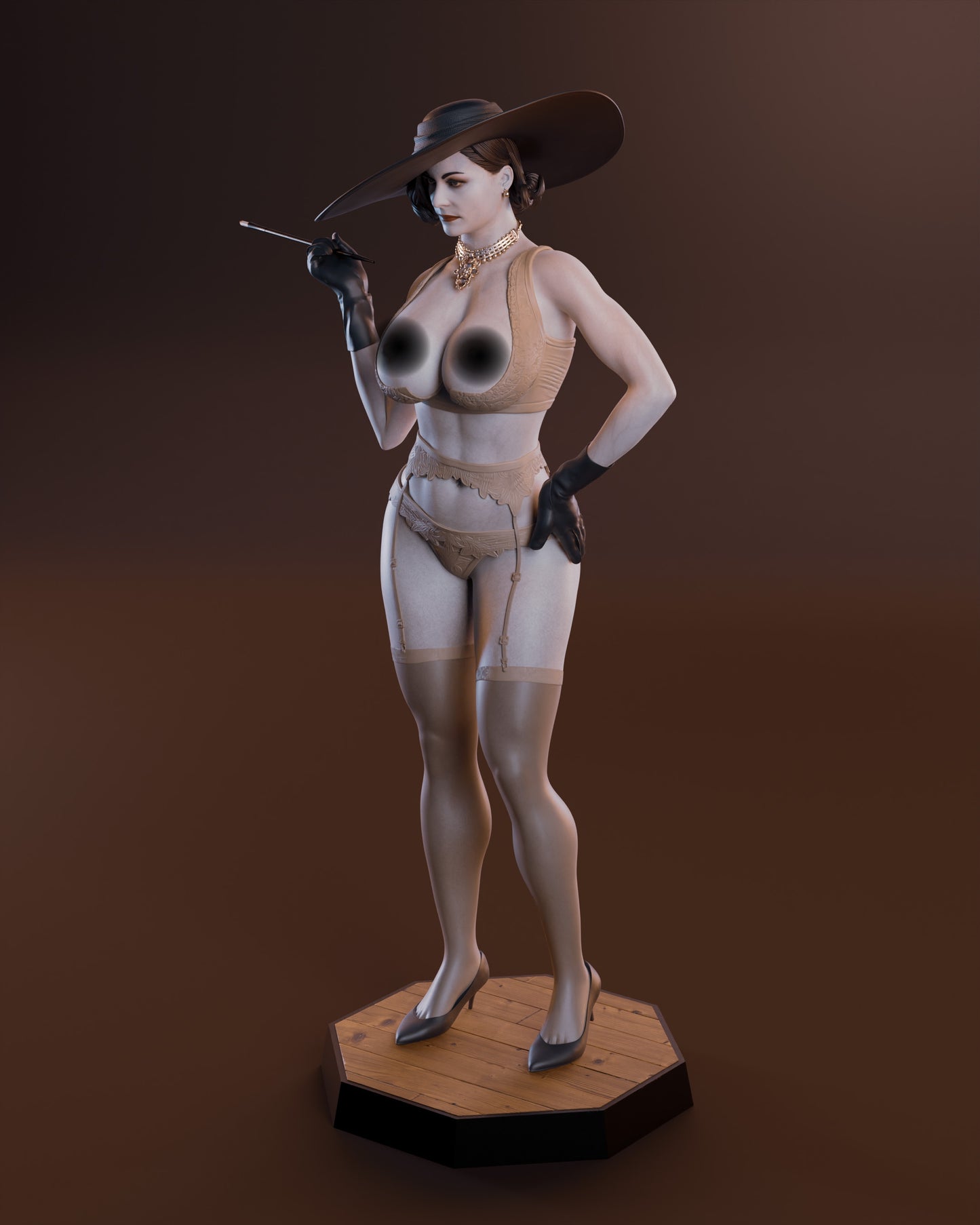 Lady Dimitrescu NSFW Sculpture (75mm to 500mm) - Unassembled/Unpainted/3D Print
