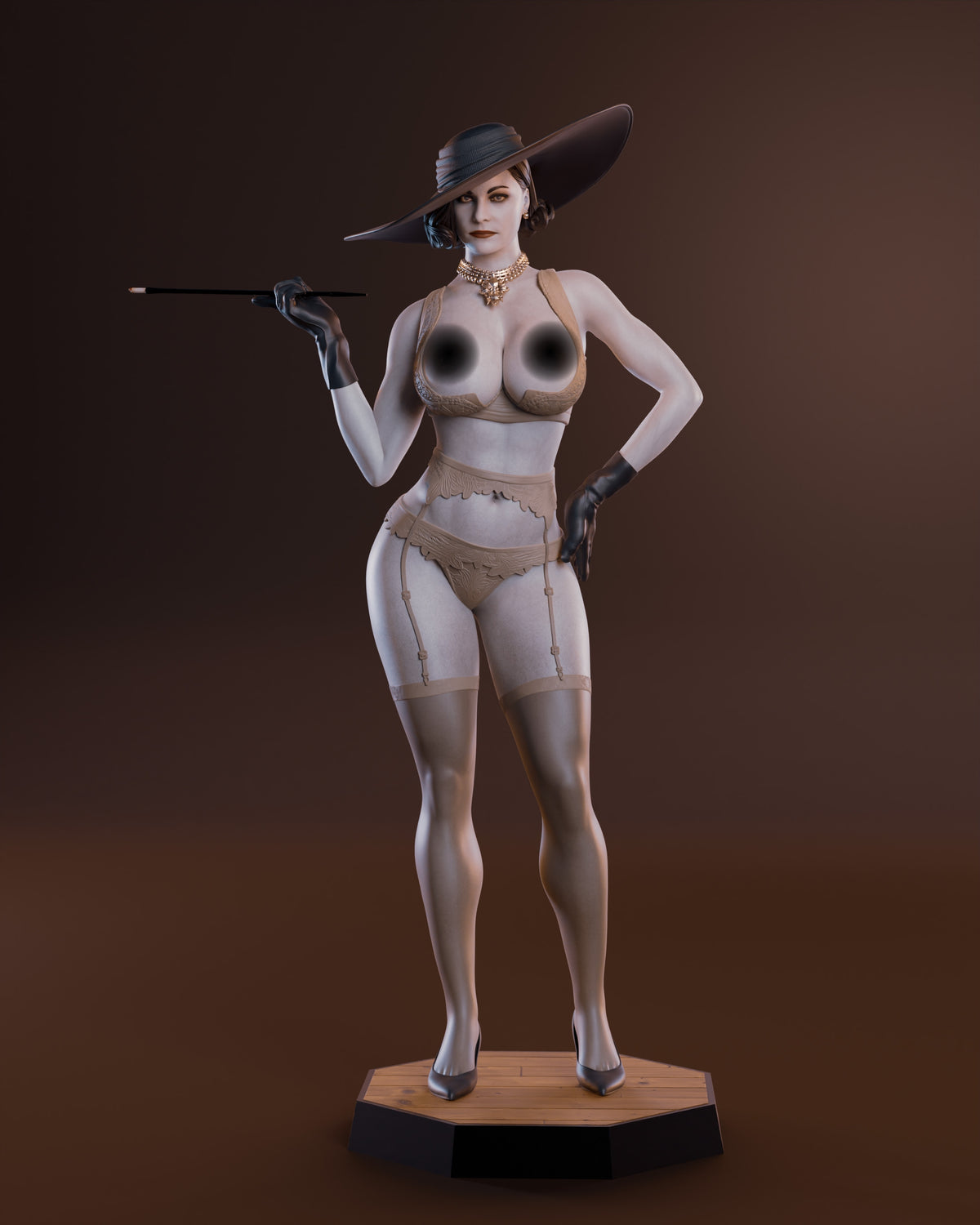 Lady Dimitrescu NSFW Sculpture (75mm to 500mm) - Unassembled/Unpainted/3D Print