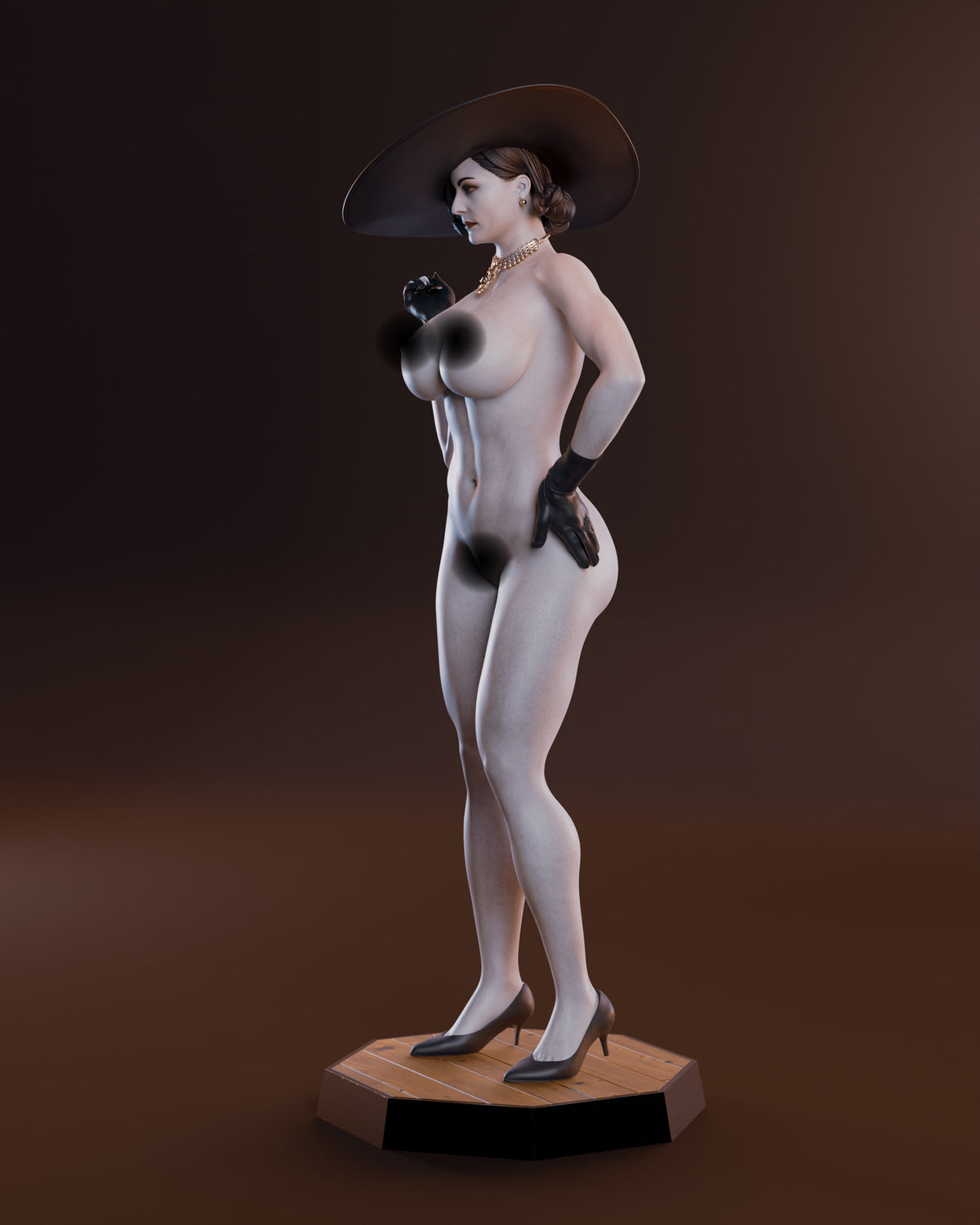 Lady Dimitrescu NSFW Sculpture (75mm to 500mm) - Unassembled/Unpainted/3D Print