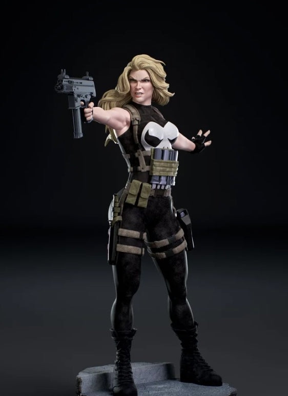 Lady Punisher - Marvel Universe - by Creative Geek - Tabletop RPG Miniature - Roleplaying 3D Printed Fantasy Mini